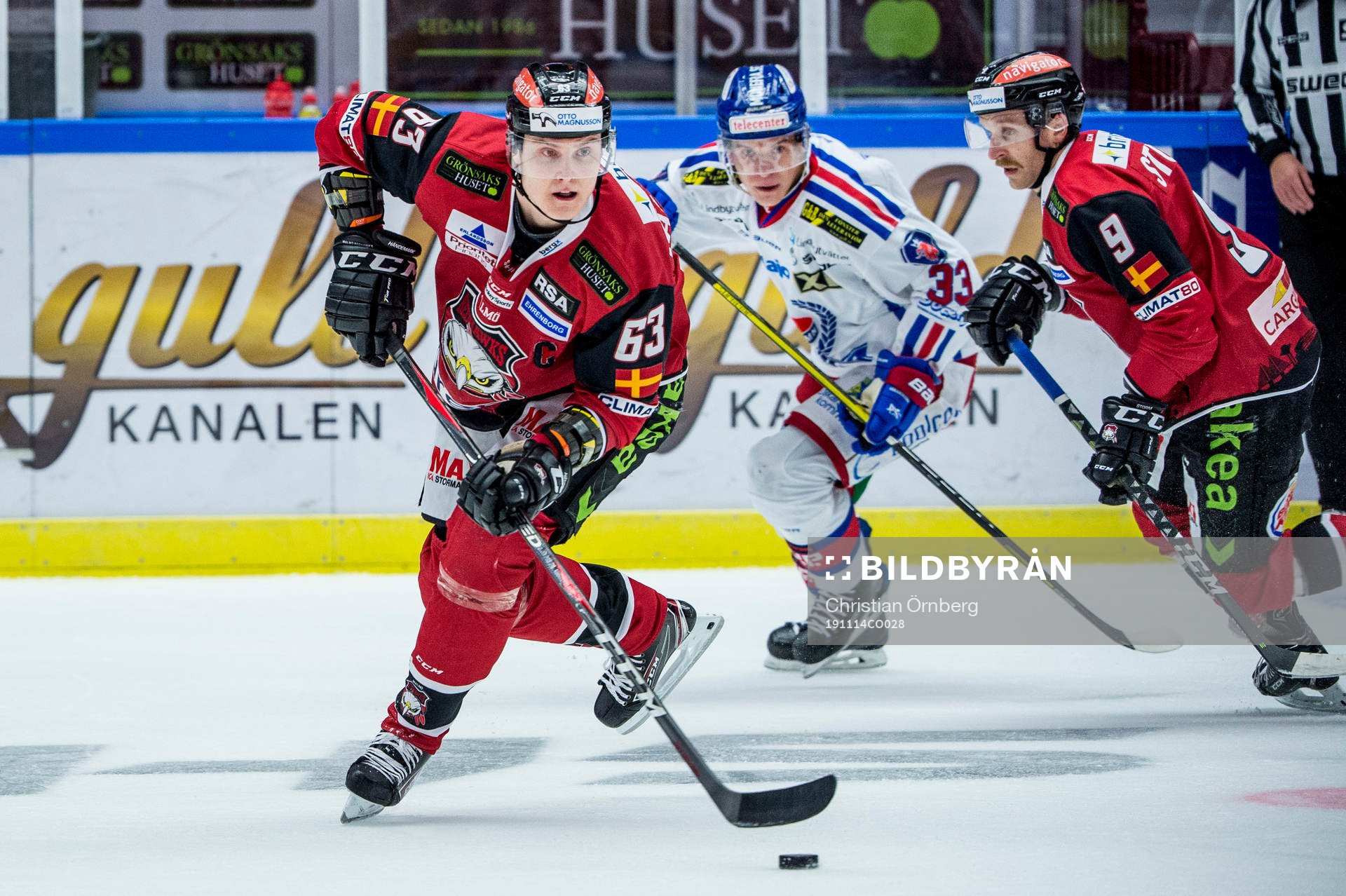 Malmö Redhawks Fredrik Händemark och Frederik Storm mot
