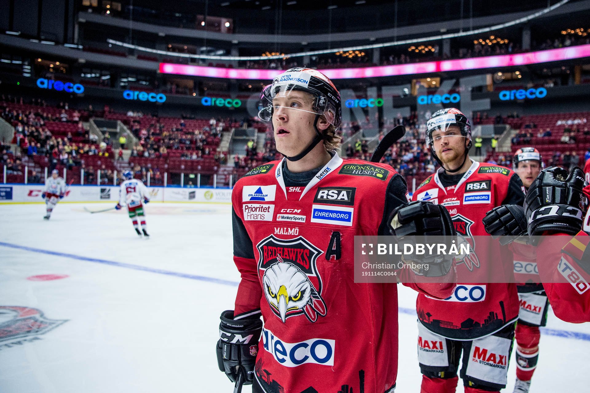 Malmö Redhawks Emil Sylvegård jublar
