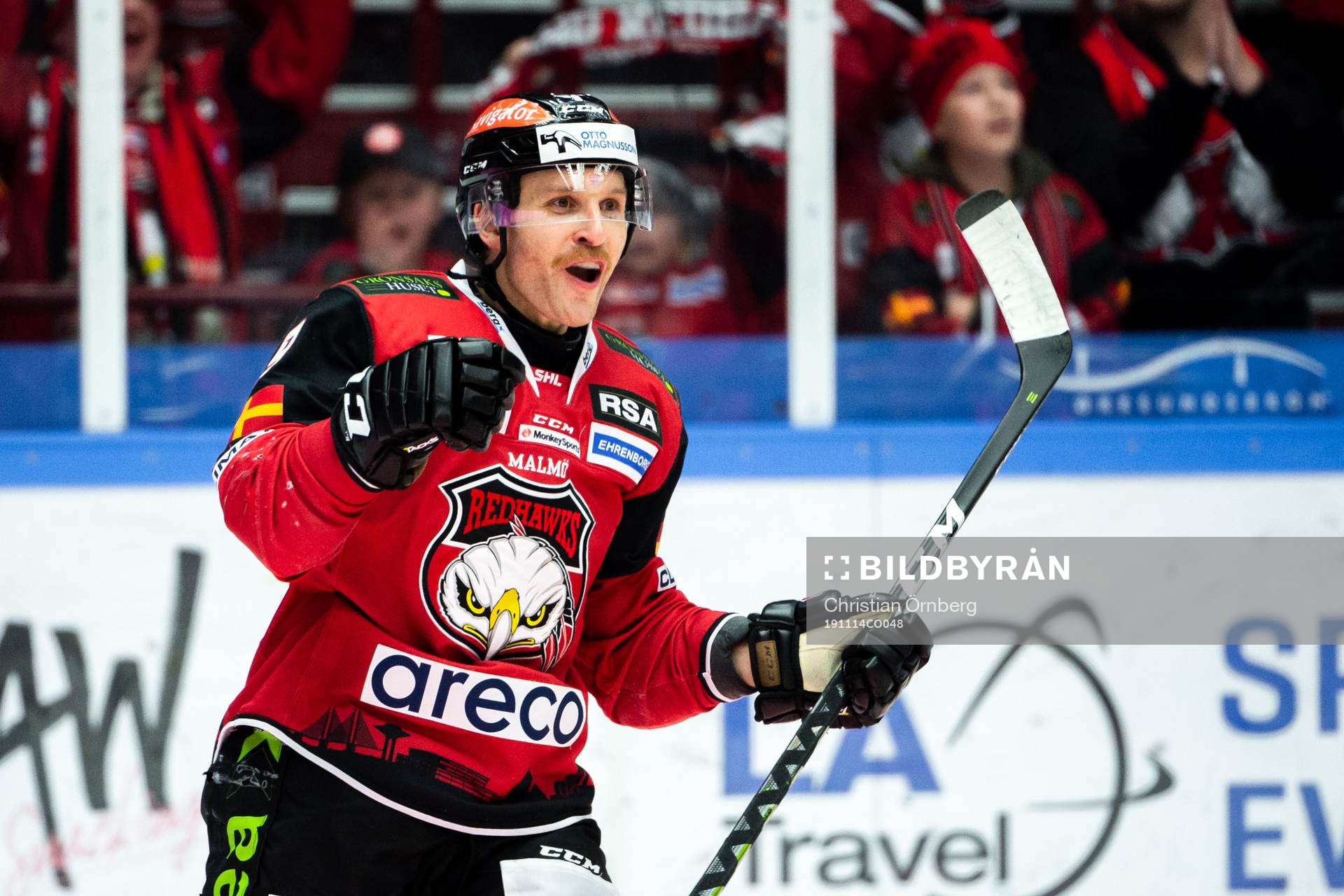 Malmö Redhawks Frederik Storm jublar