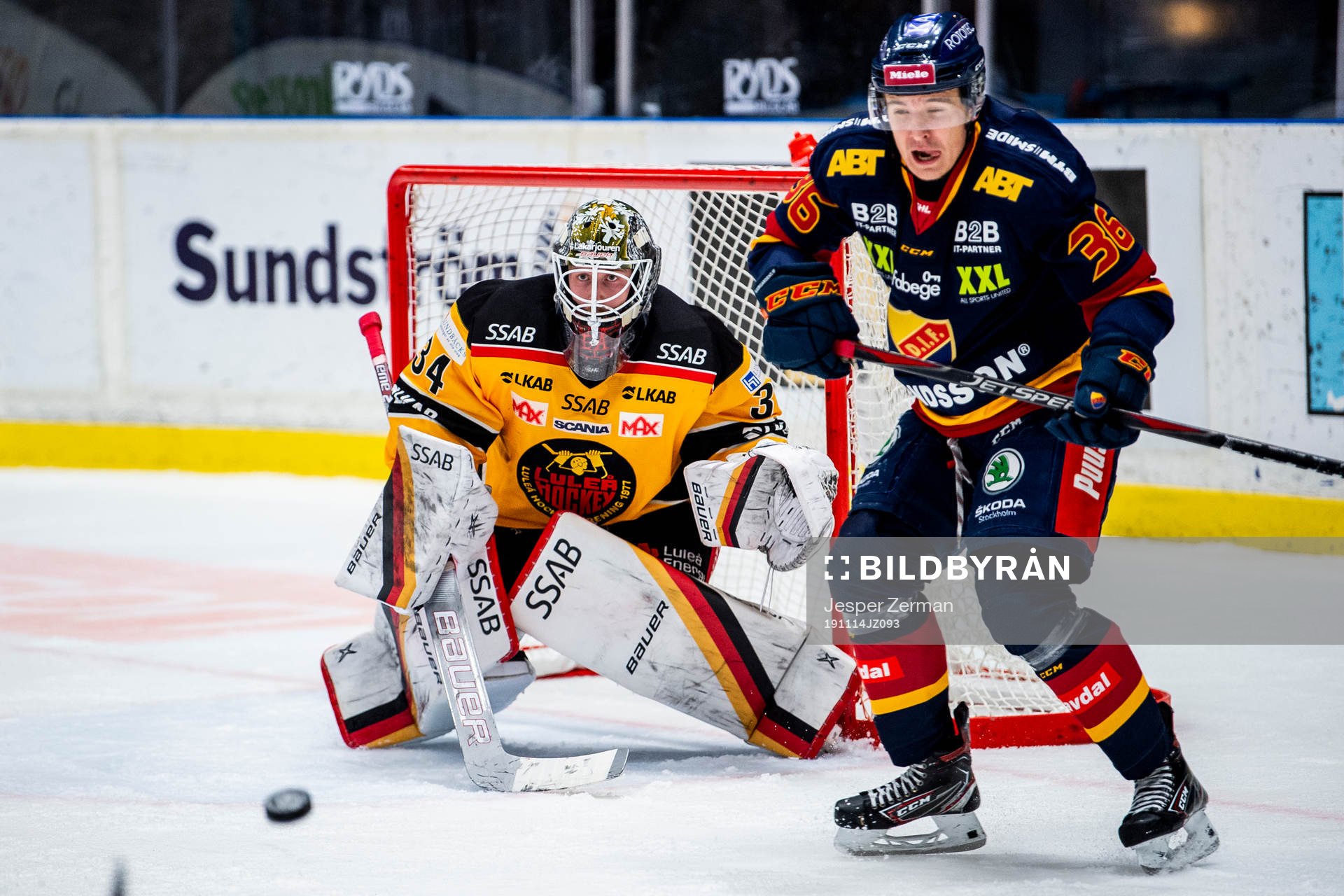 Luleås målvakt Joel Lassinantti och Djurgårdens Rasmus