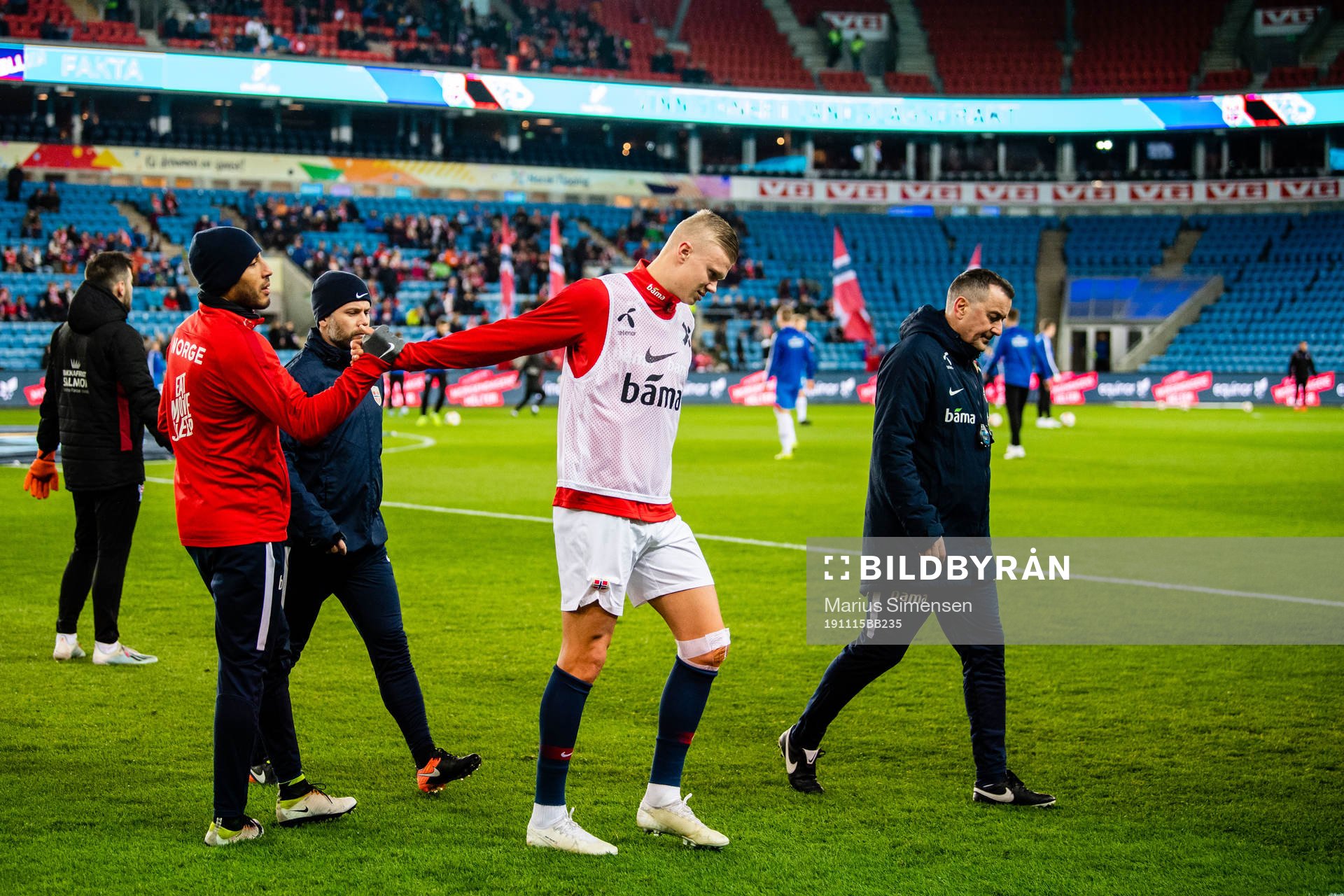 Erling Braut Haaland of Norway leaves the pitch