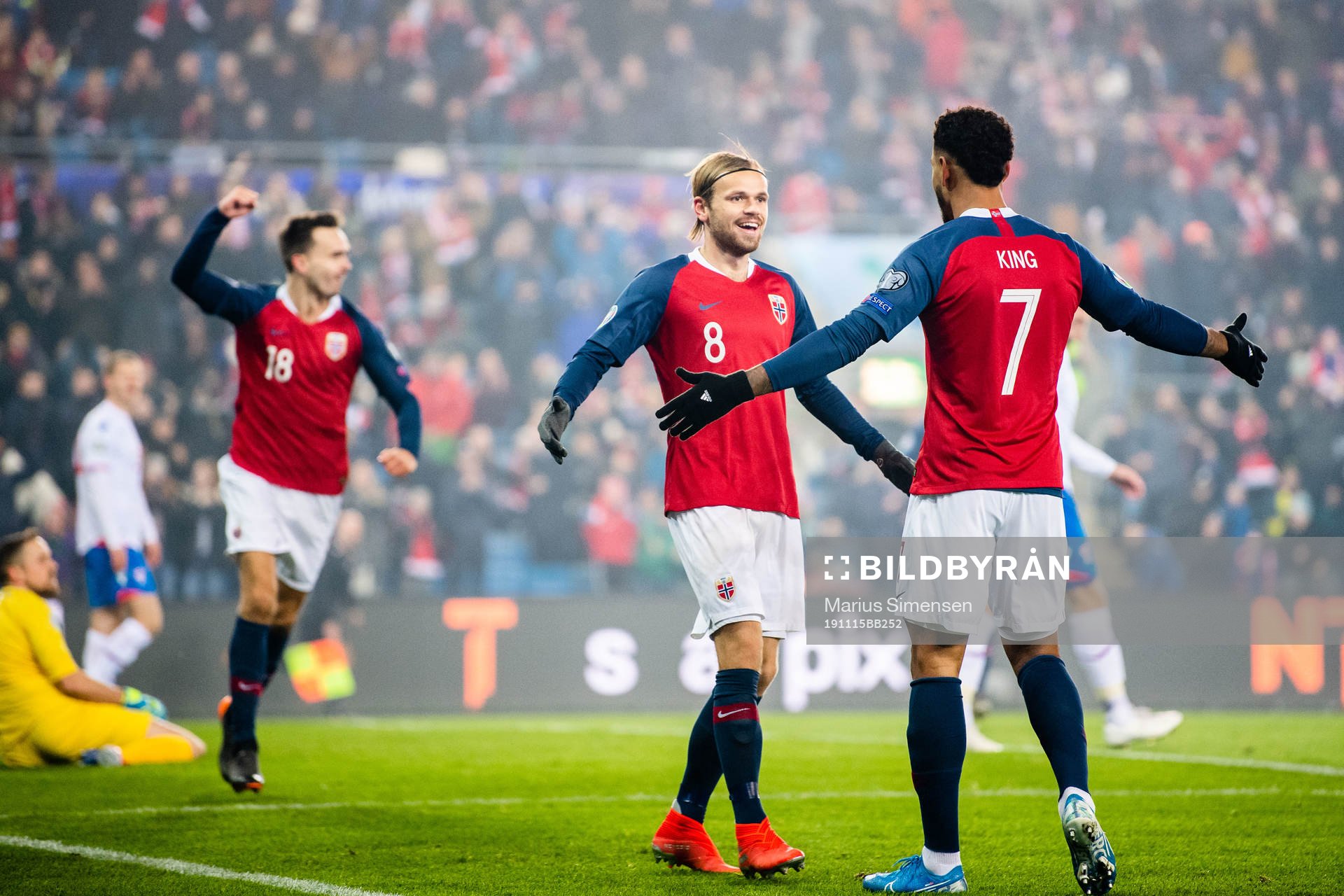 Iver Tobias Rørvik Fossum of Norway celebrates 2-0