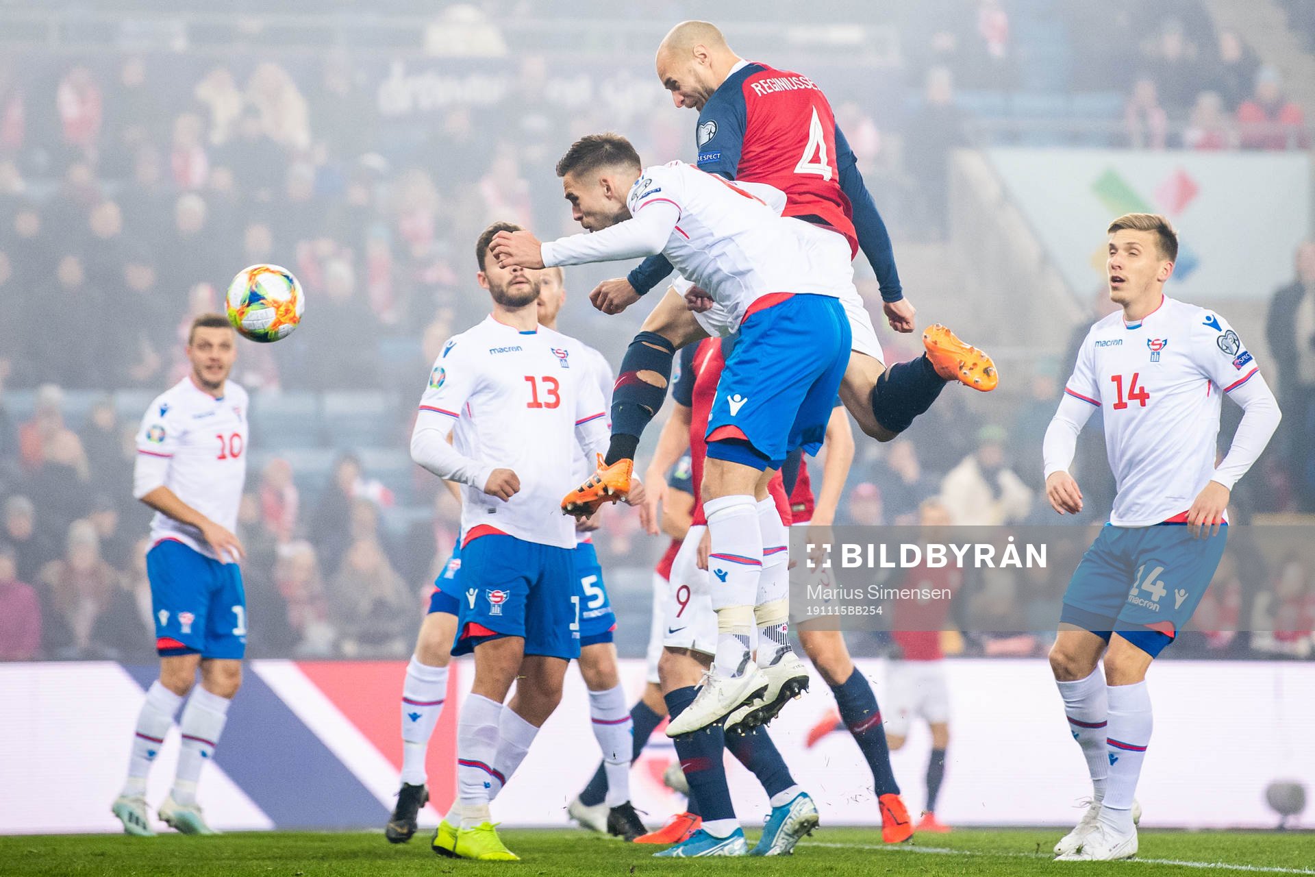 Tore Reginiussen of Norway scores 1-0