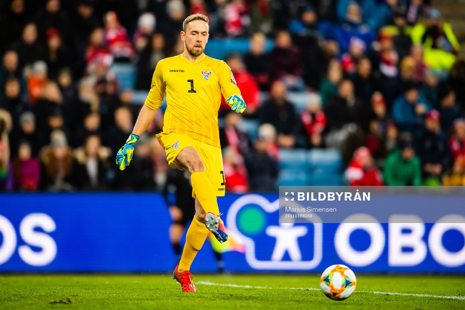 Goalkeeper Gunnar Nielsen of Faroe Islands