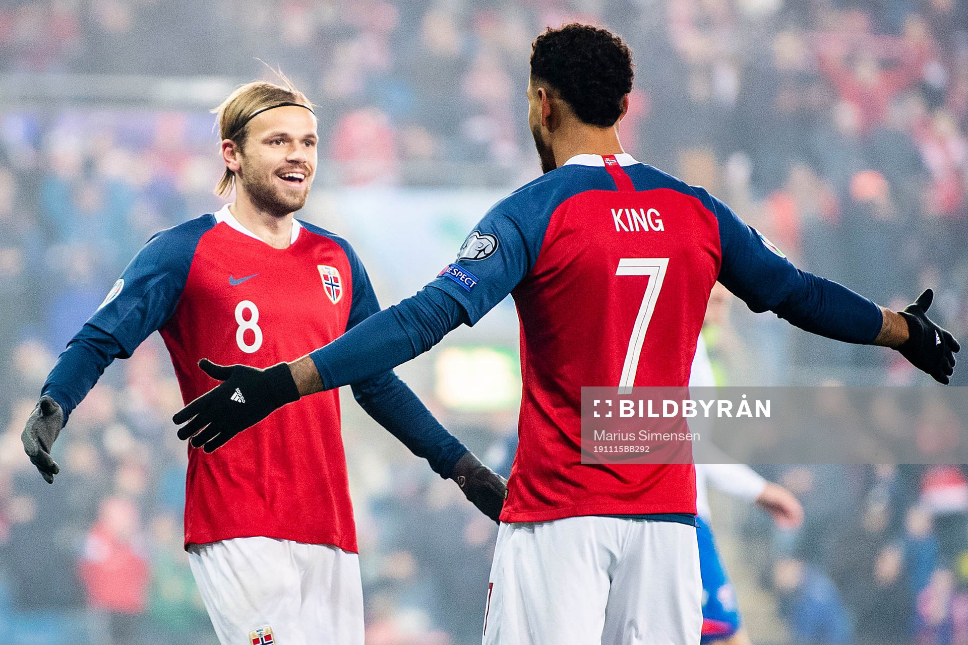 Iver Tobias Rørvik Fossum of Norway celebrates 2-0