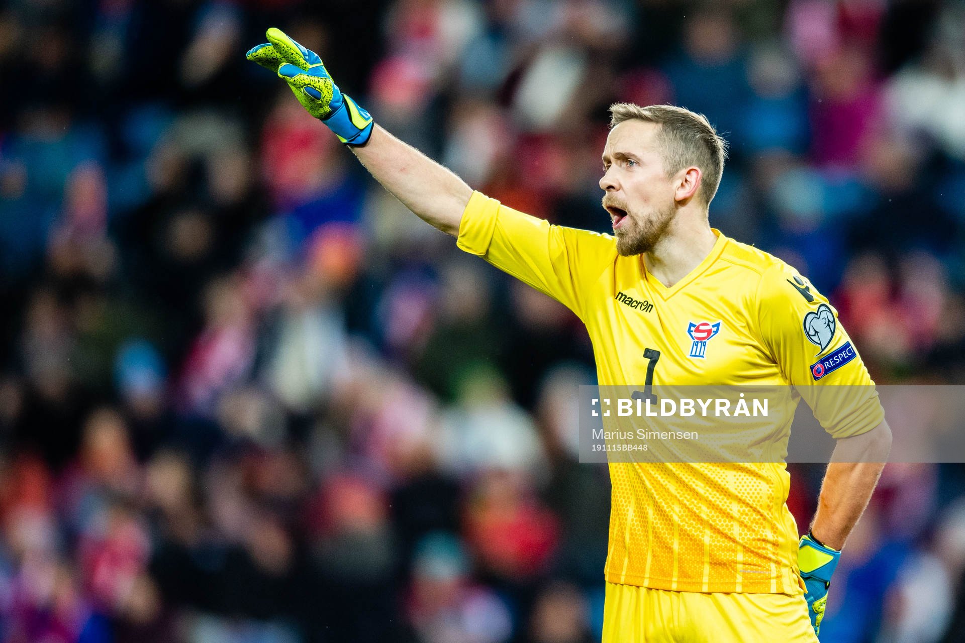 Goalkeeper Gunnar Nielsen of Faroe Islands