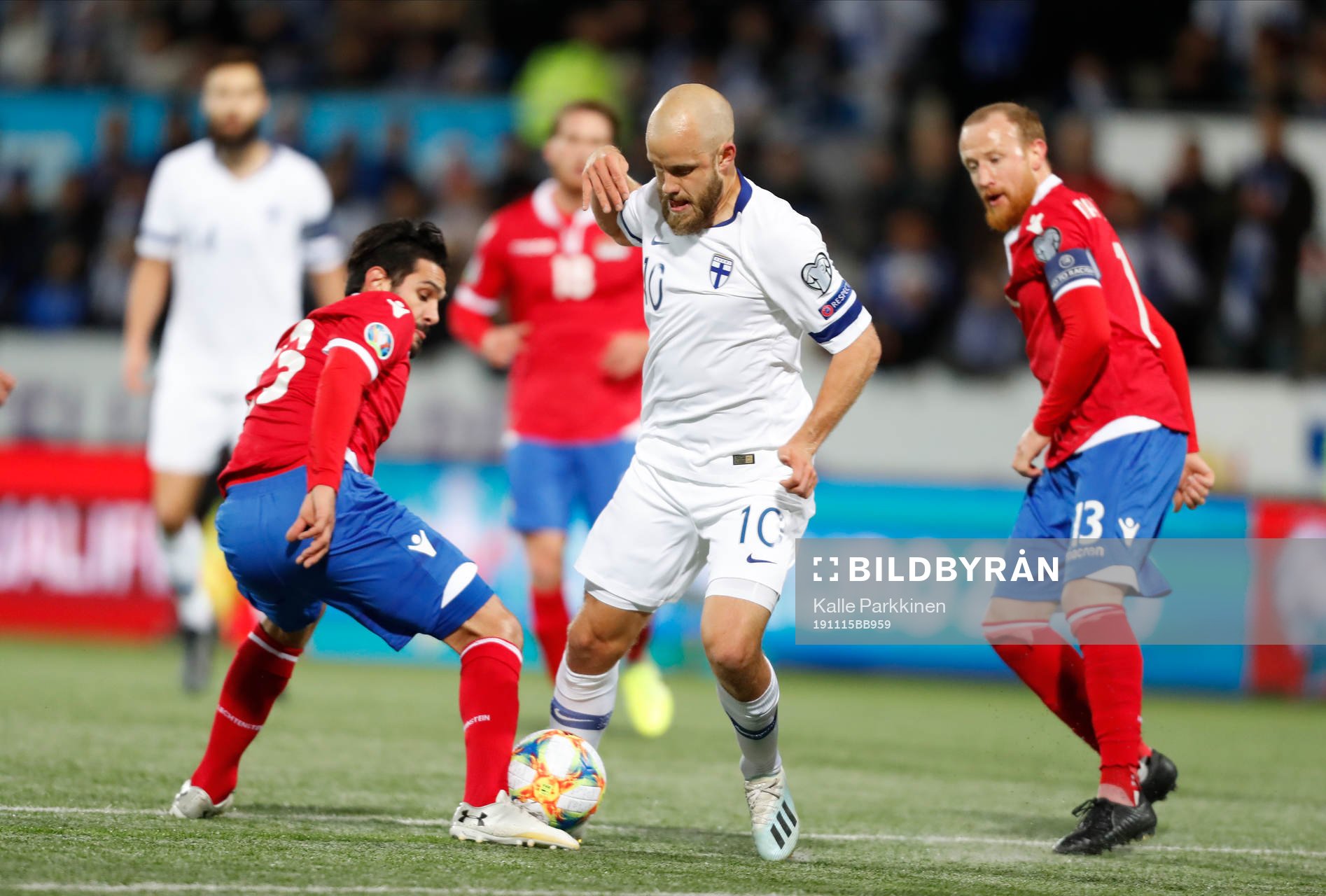 Michele Polverino #23, LIE, Teemu Pukki #10, FIN and Martin