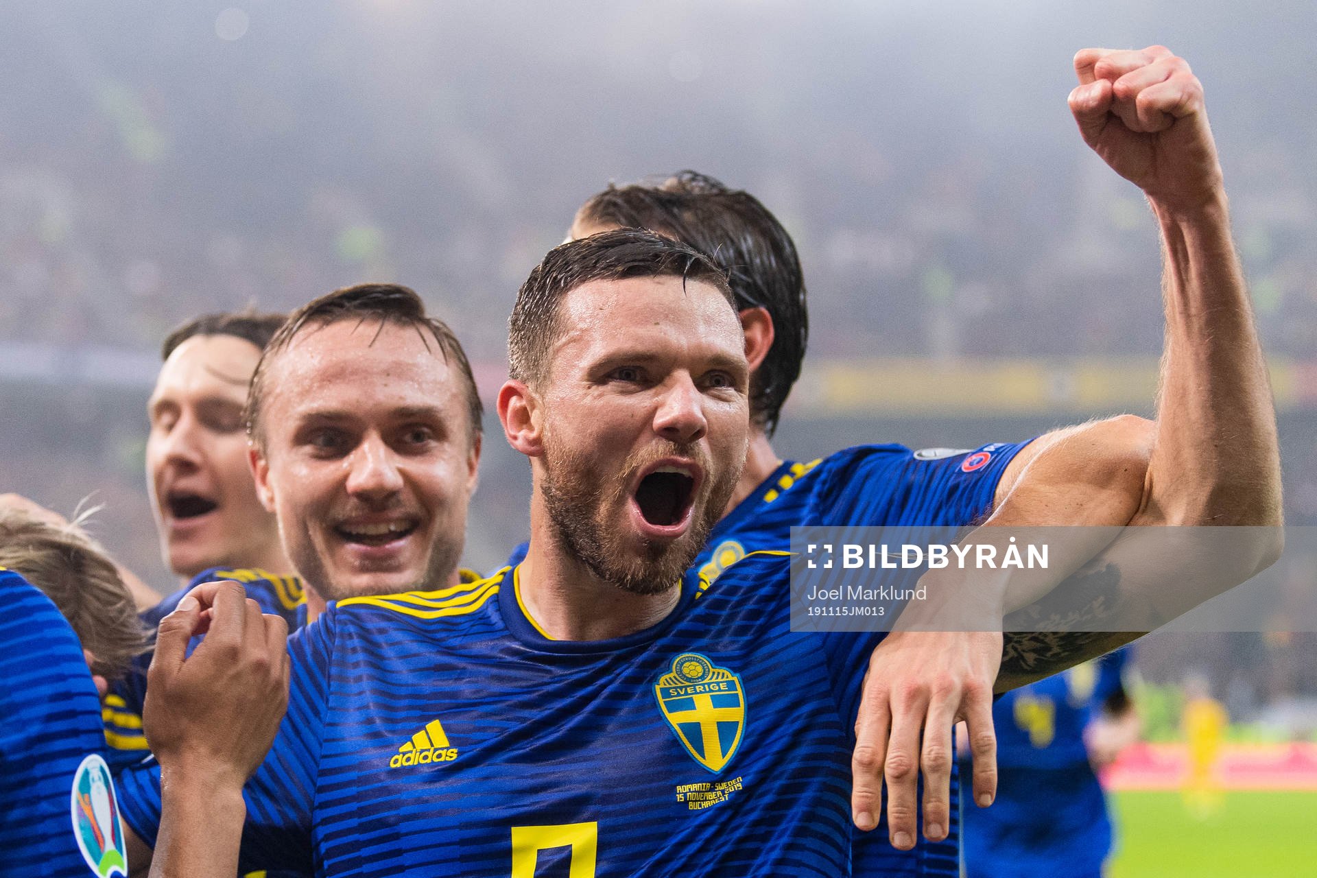 Marcus Berg of Sweden celebrate