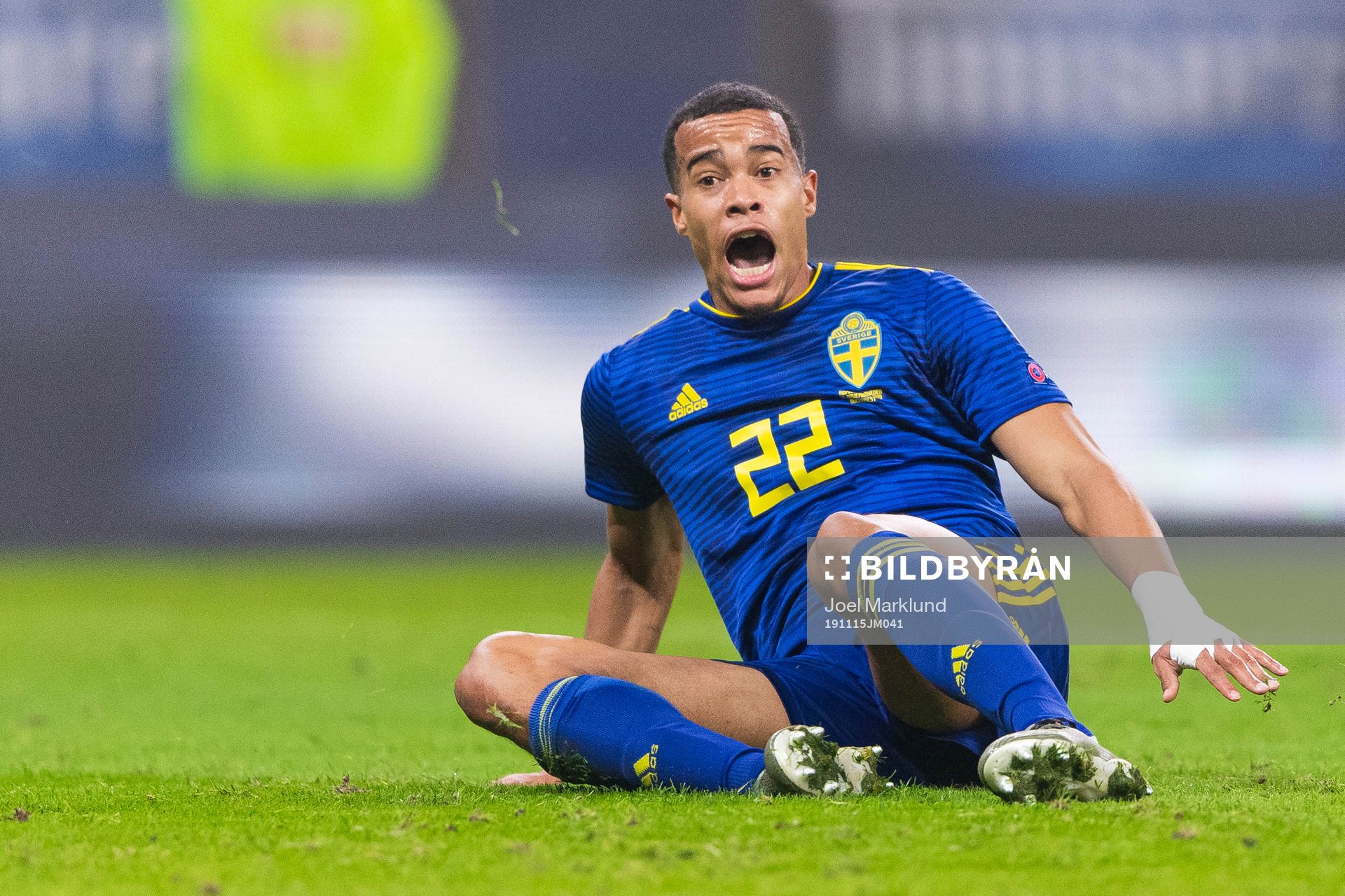 Robin Quaison of Sweden reacts
