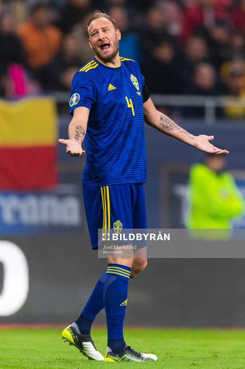 Andreas Granqvist of Sweden reacts