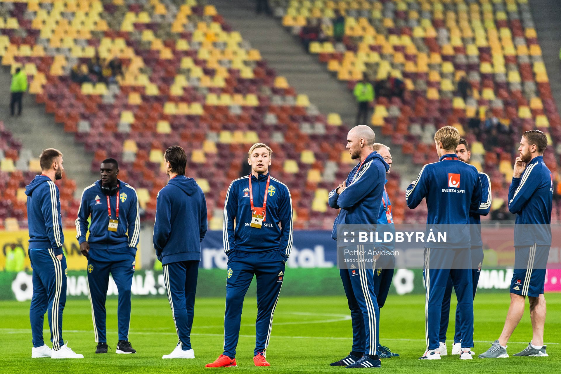 Emil Forsberg and Marcus Danielson of Sweden inspect the