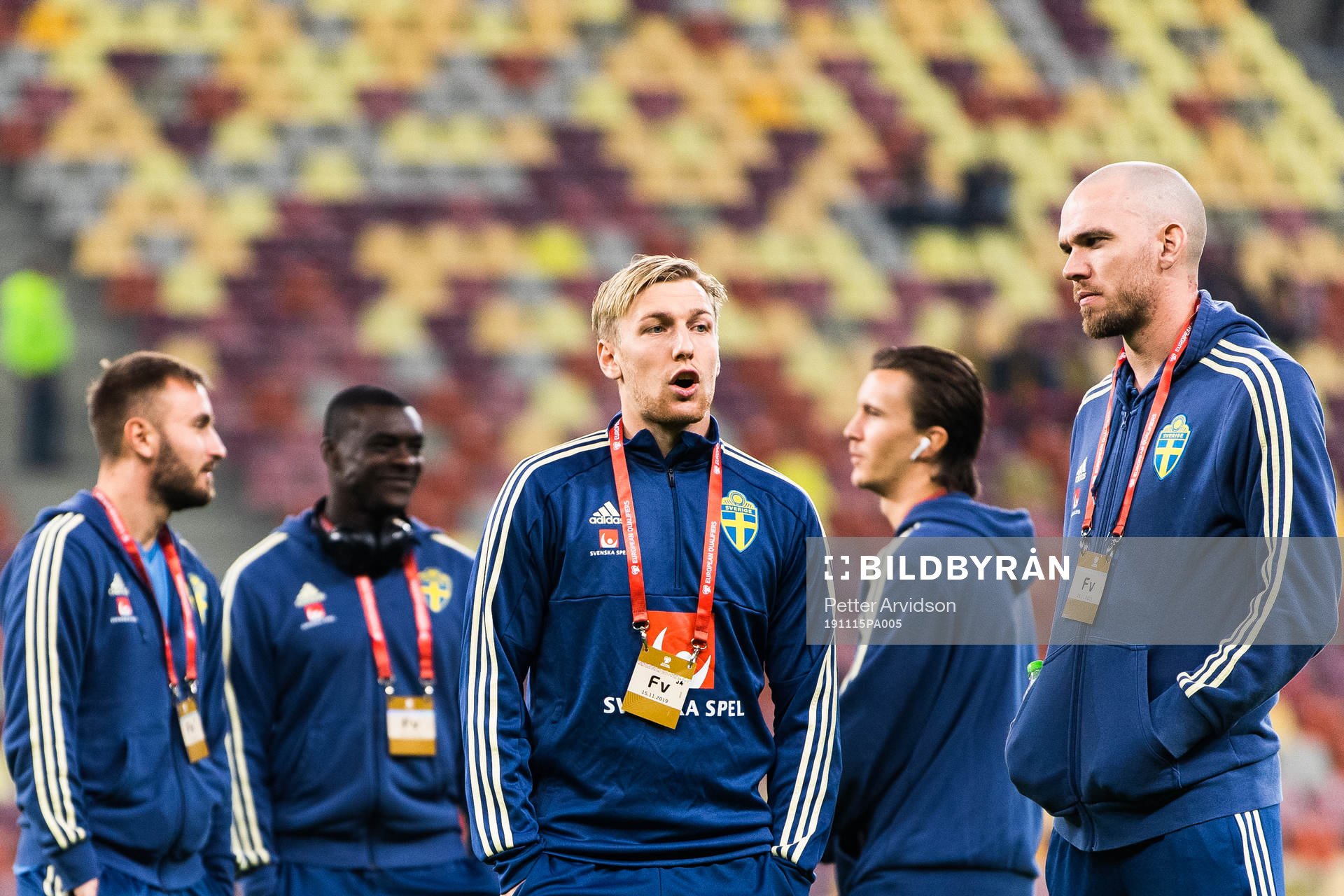 Emil Forsberg and Marcus Danielson of Sweden inspect the