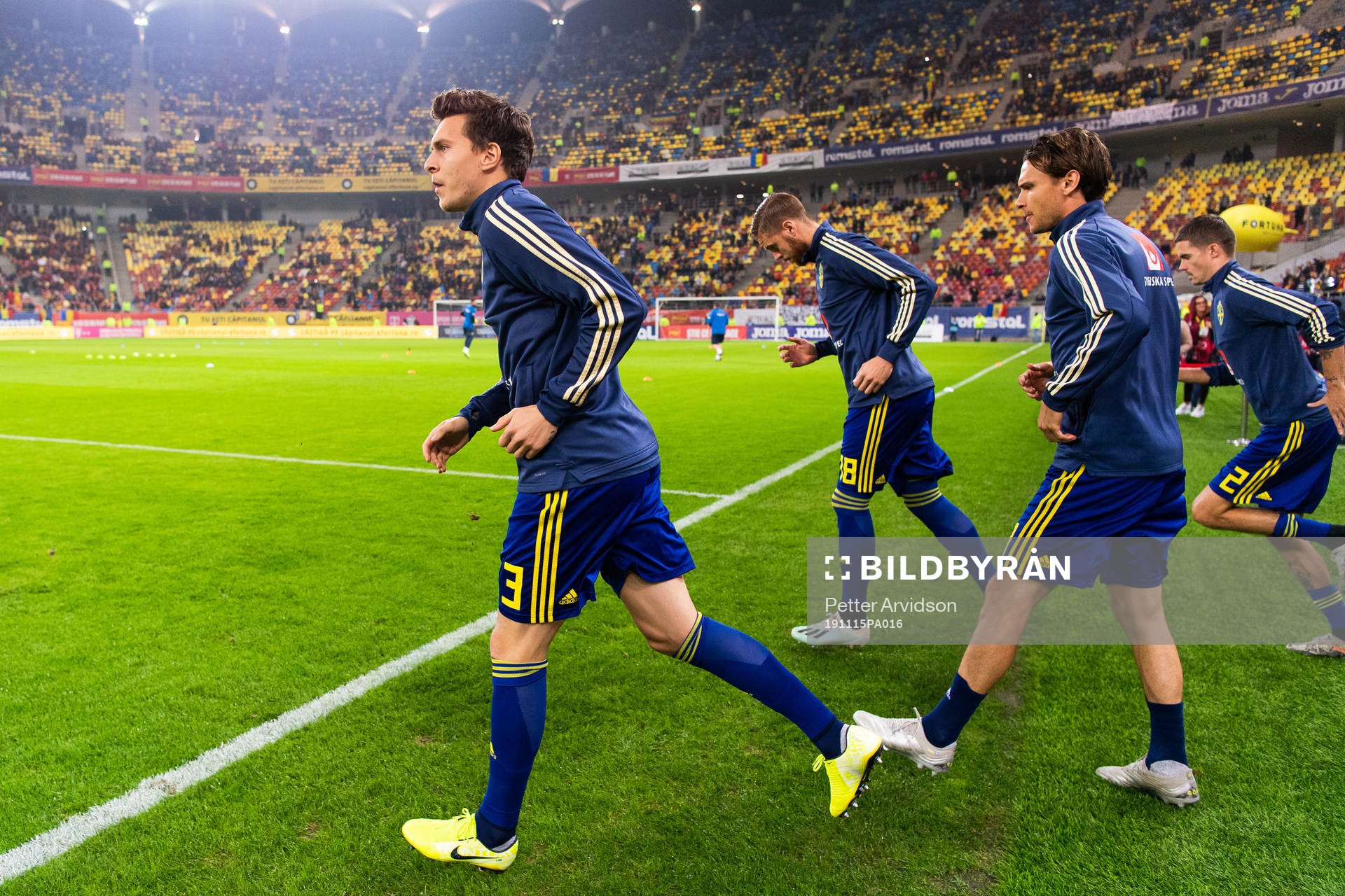 Victor Nilsson Lindelöf of Sweden enters the pitch
