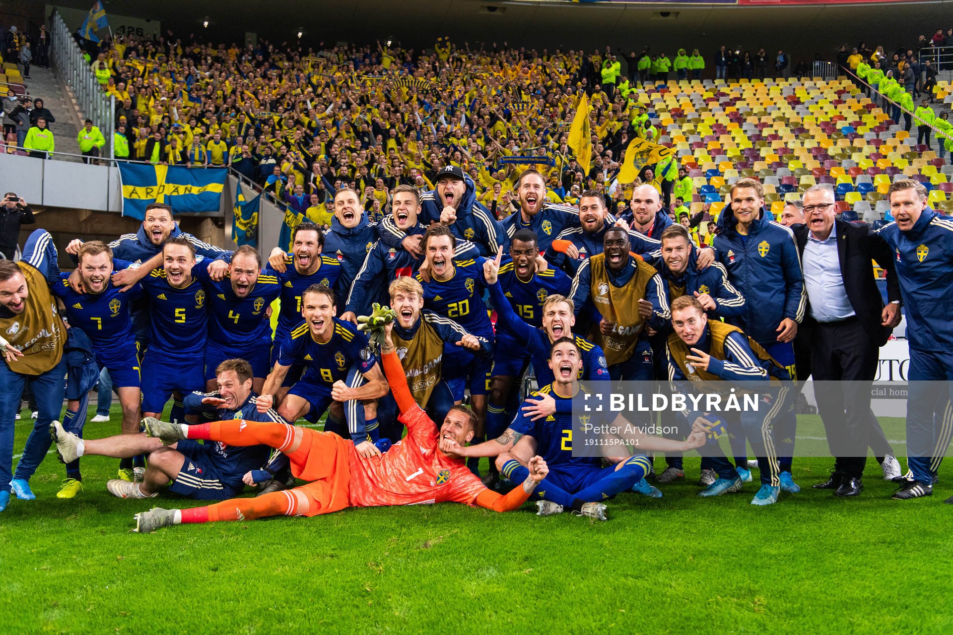 The Swedish team celebrates