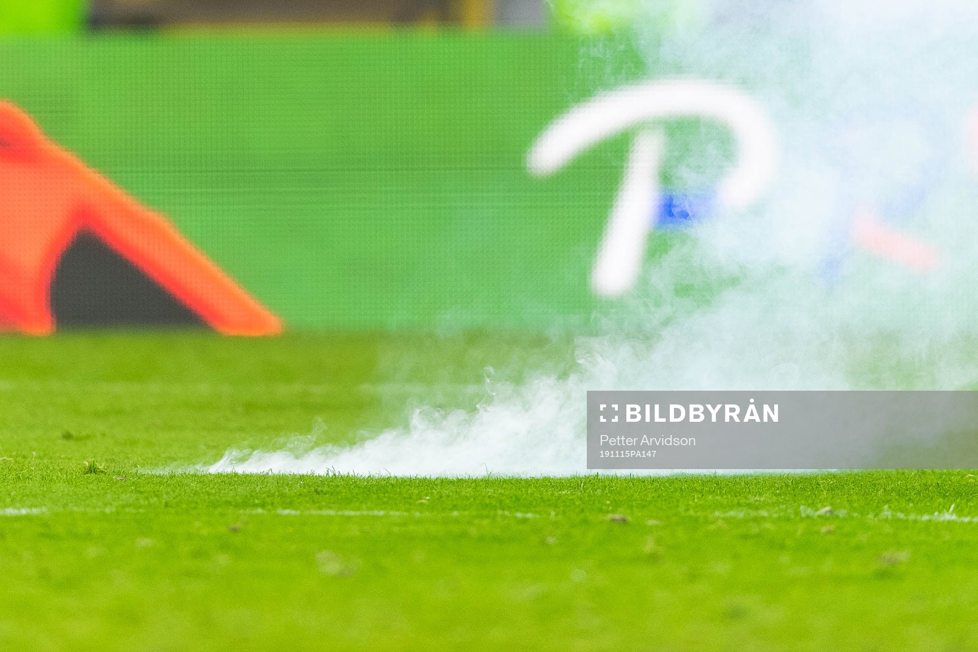 A pyrotechnical object has been thrown onto the pitch