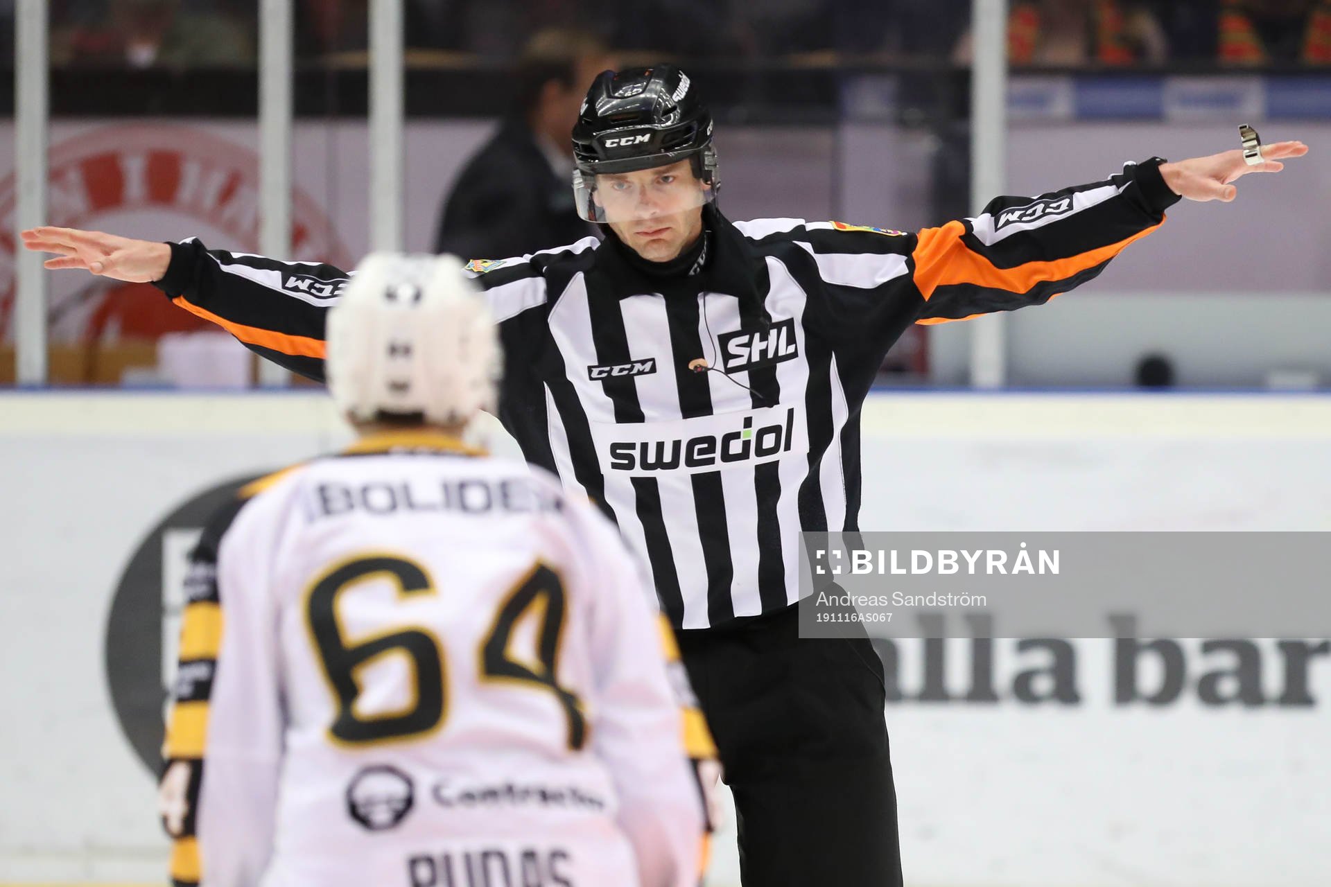 Domare Mikael Andersson dömmer bort Skellefteås 4-4 mål