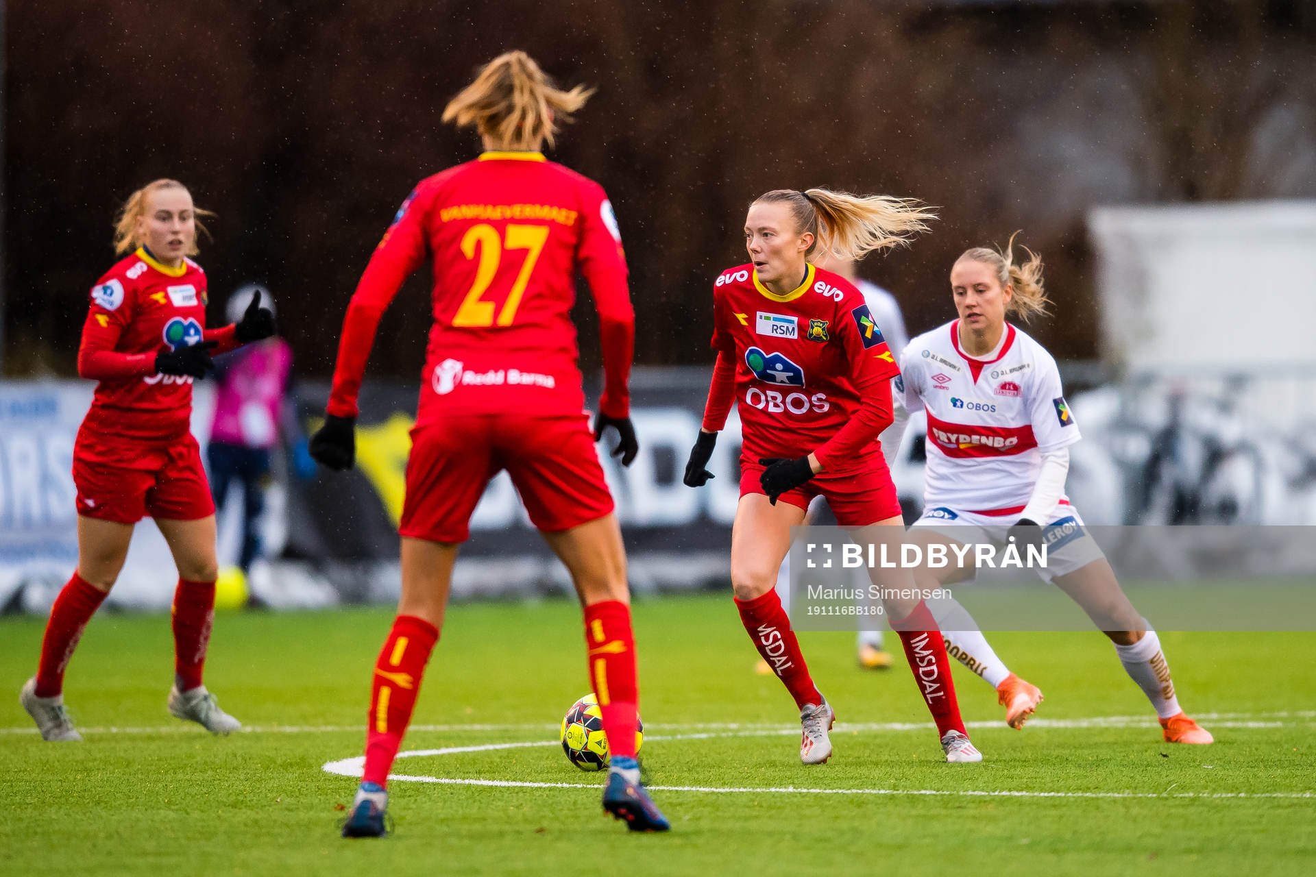 Synne Sofie Kinden Jensen of Røa during the Toppserien football match between Røa and Sandviken on November 16, 2019 in Oslo.
