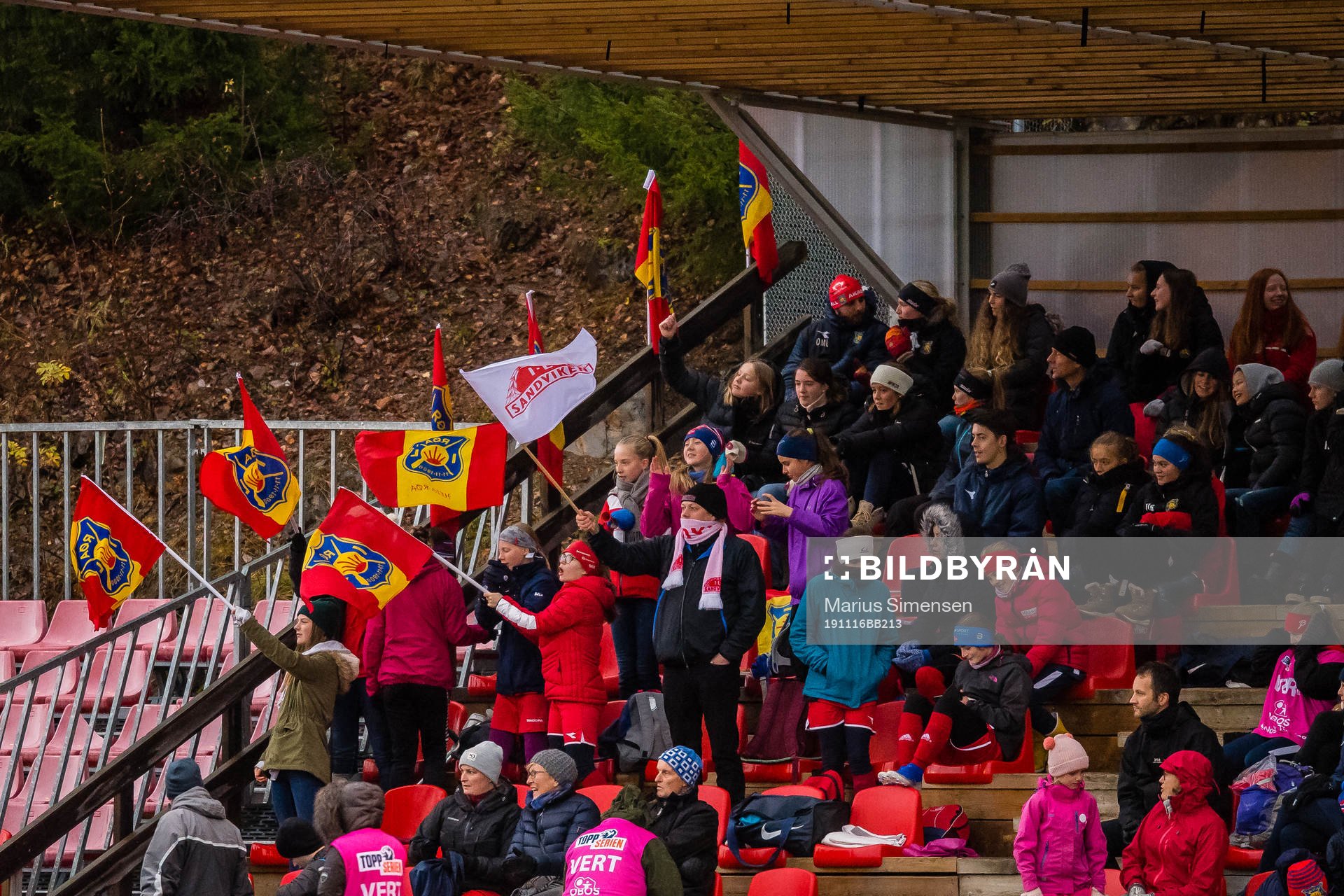 Spectators in the stands