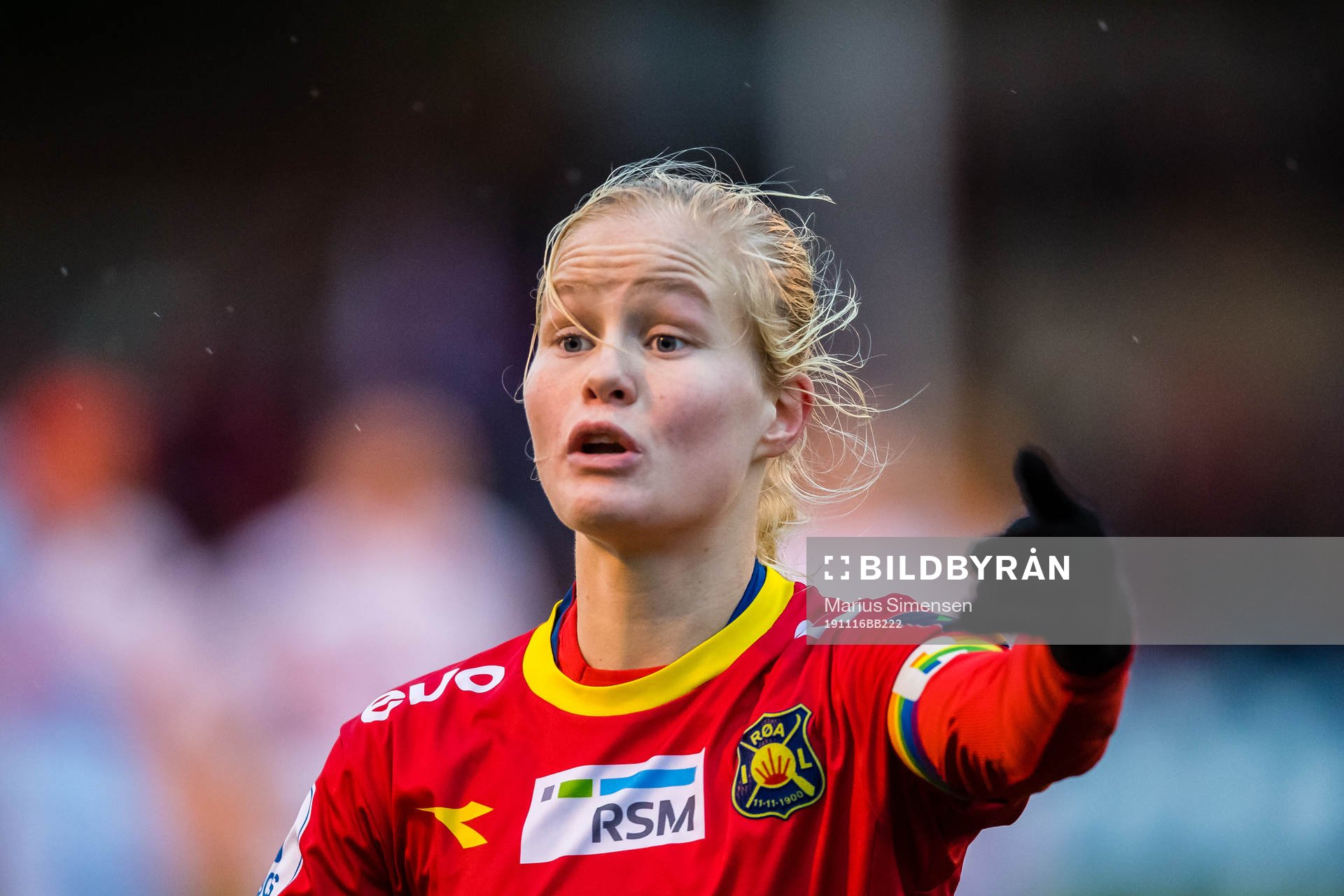 Katrine Emilie Winnem Jørgensen of Røa reacts