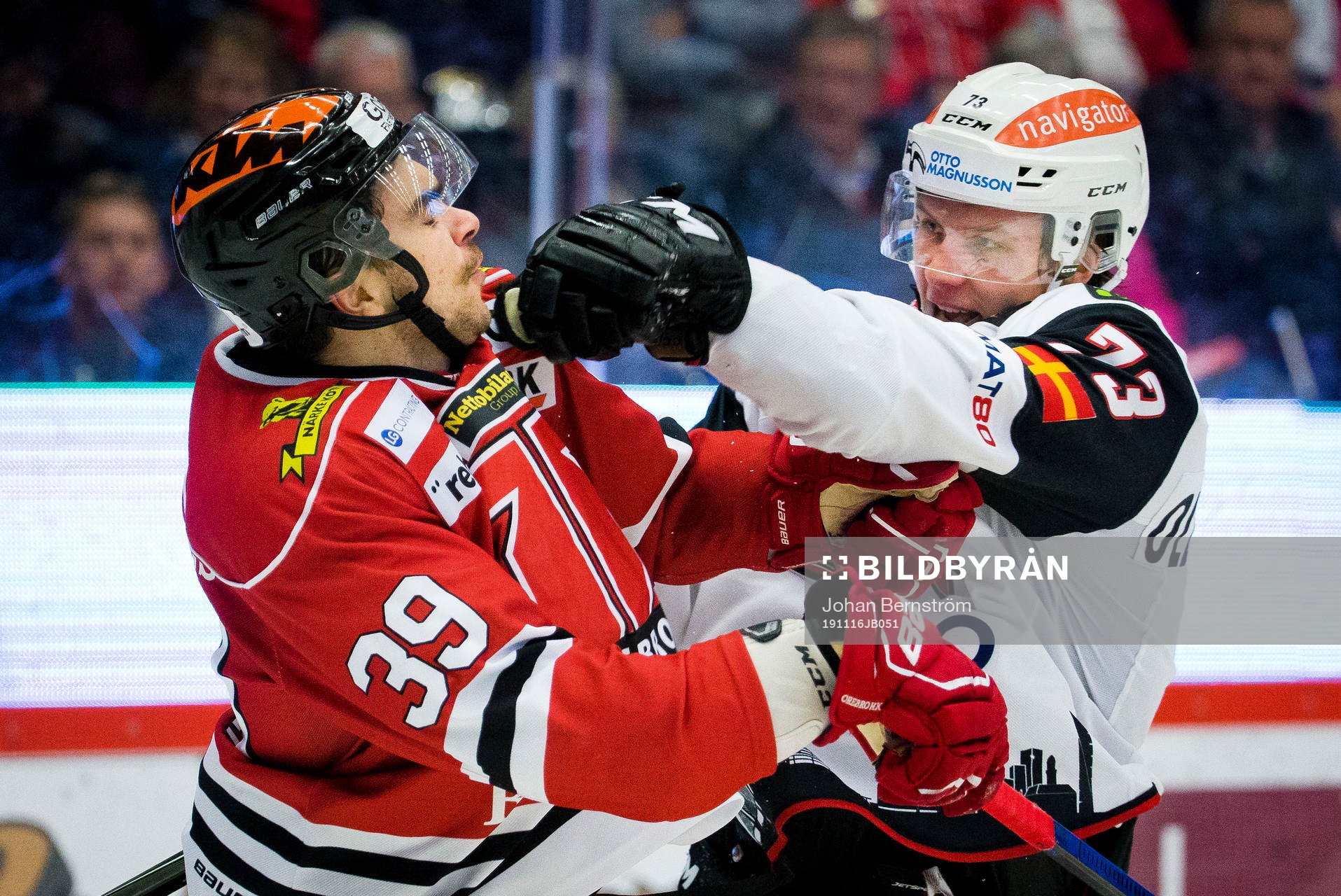 Örebros Jordan Boucher och Malmö Redhawks Adam Ollas