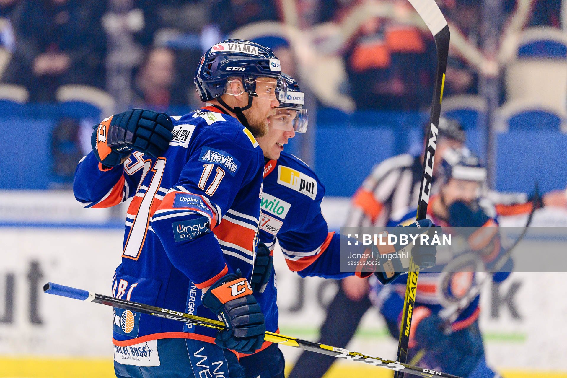 Växjös Ilari Melart  och Miika Koivisto jublar