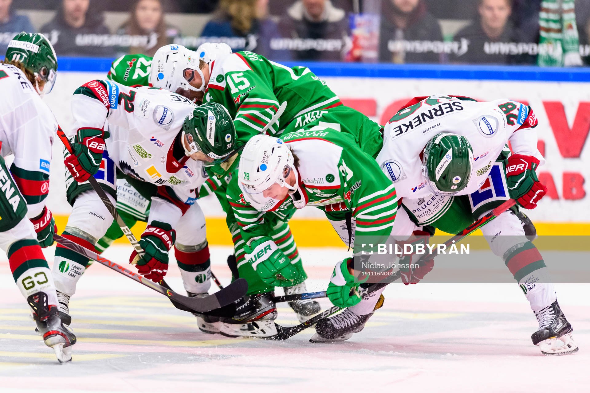 Rögles Dominik Bokk , Simon Ryfors och Frölundas Patrik