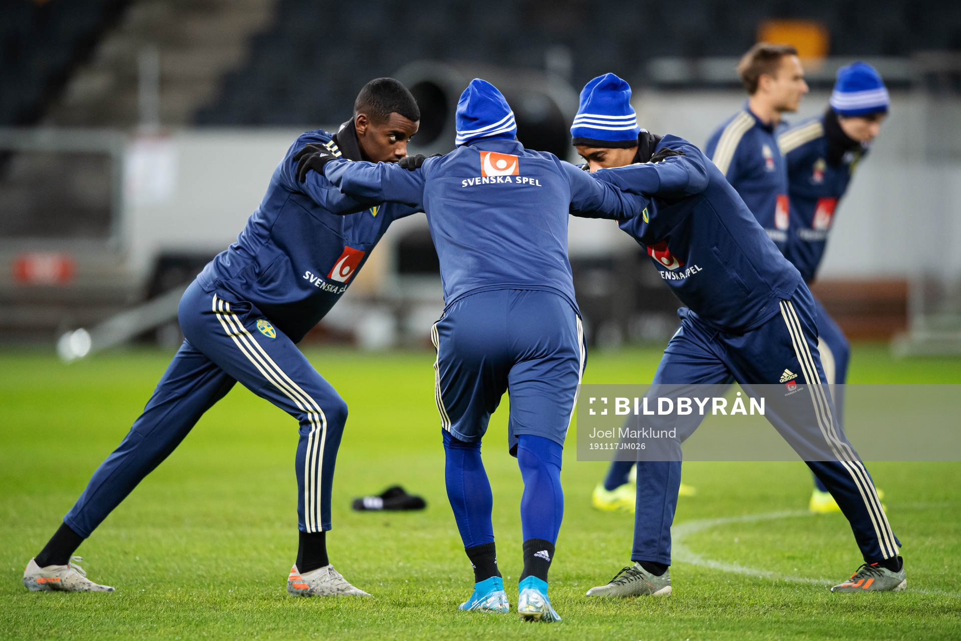 Alexander Isak, John Guidetti and Robin Quaison of the