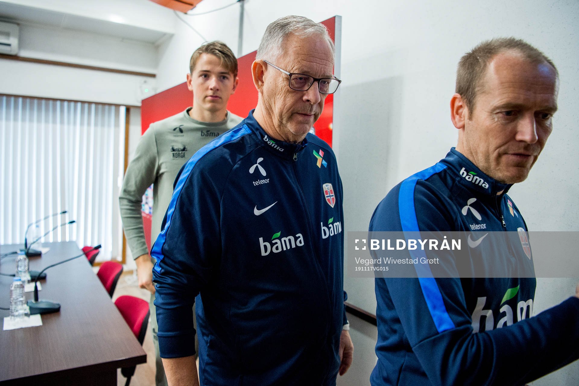 Lars Lagerbäck, head coach of Norway, and Svein Graff,