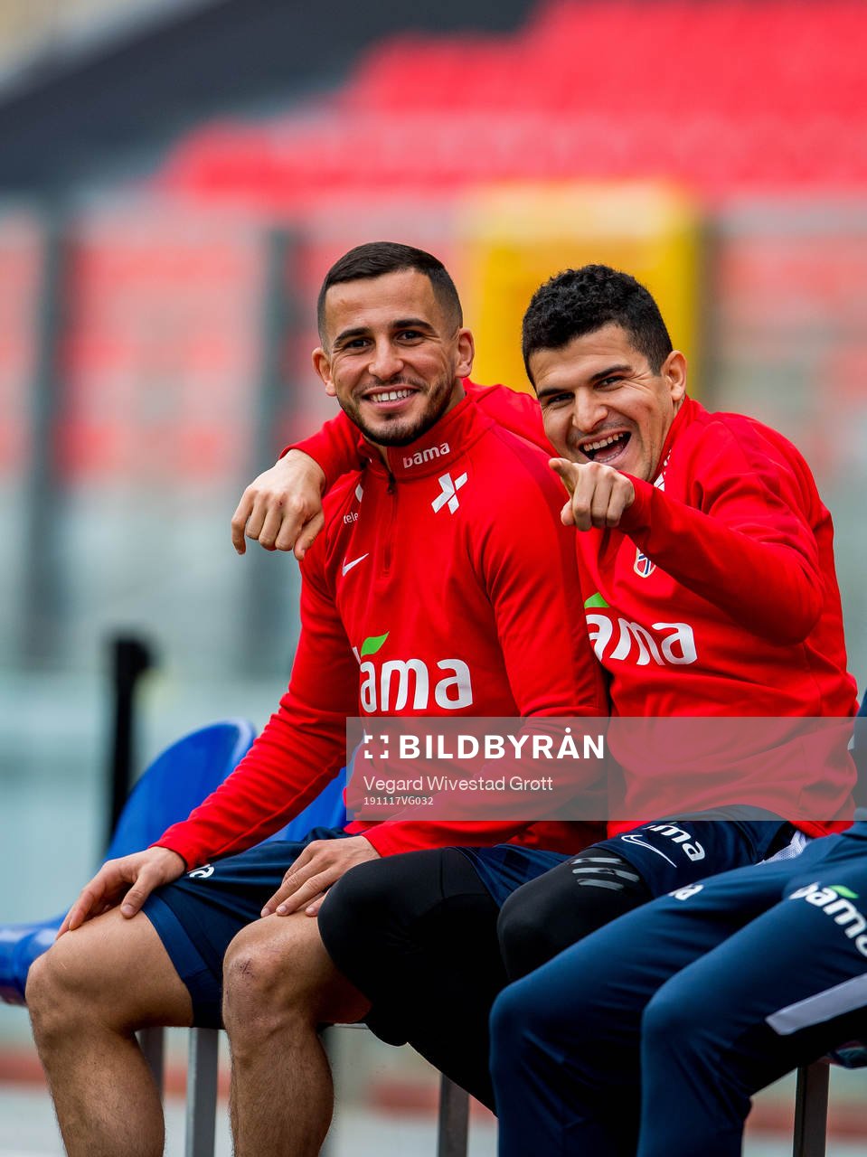 Omar Elabdellaoui and Tarik Elyounoussi of Norway