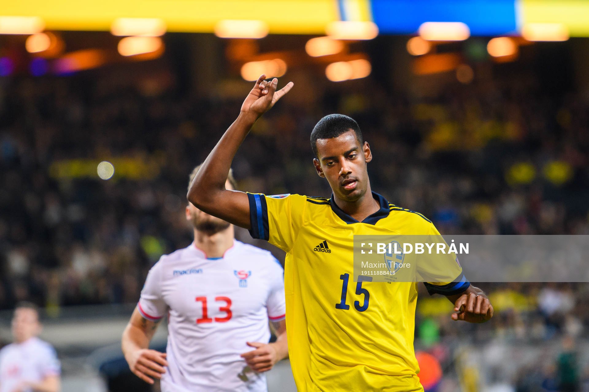 Alexander Isak of Sweden reacts