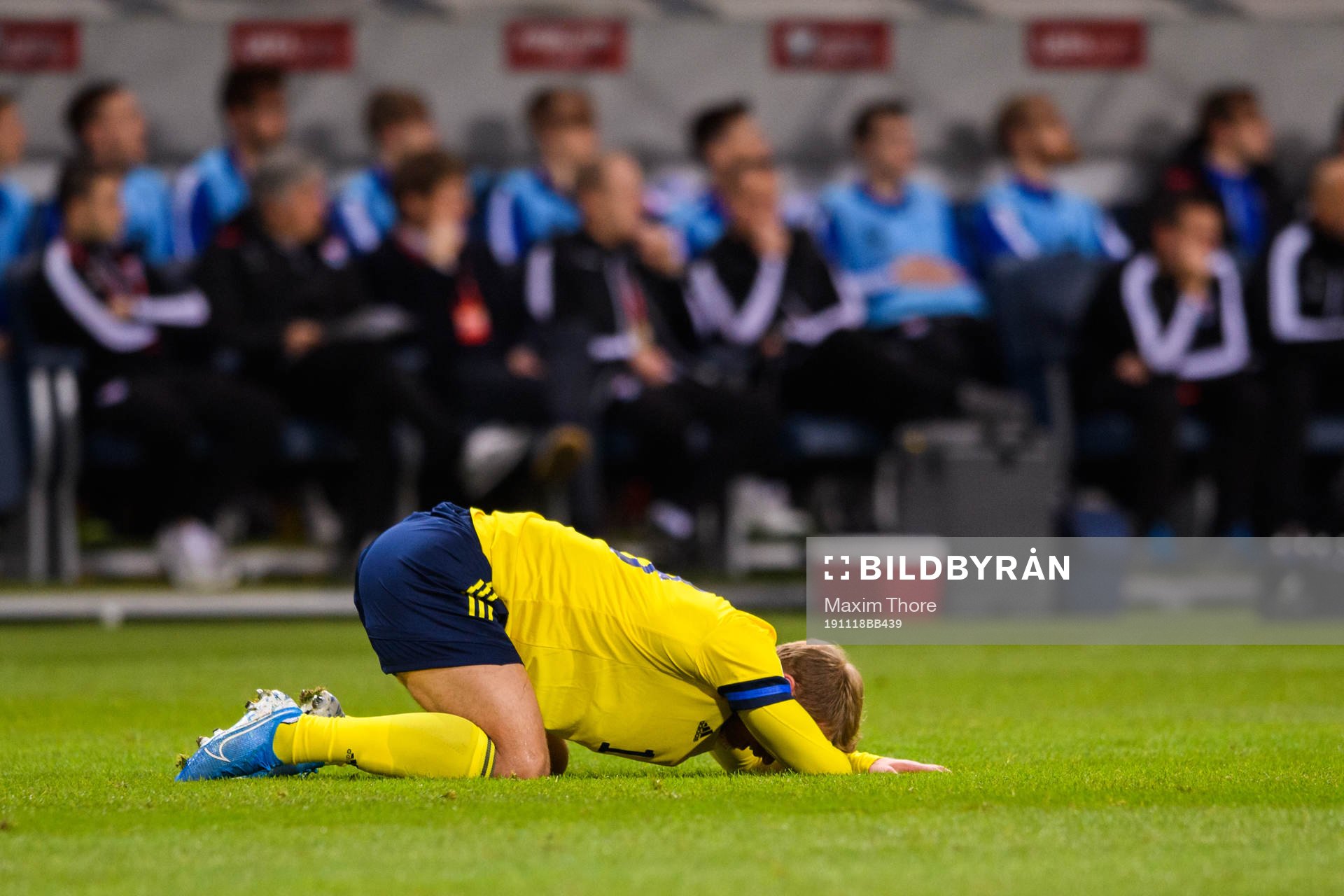 Sebastian Andersson of Sweden in pain