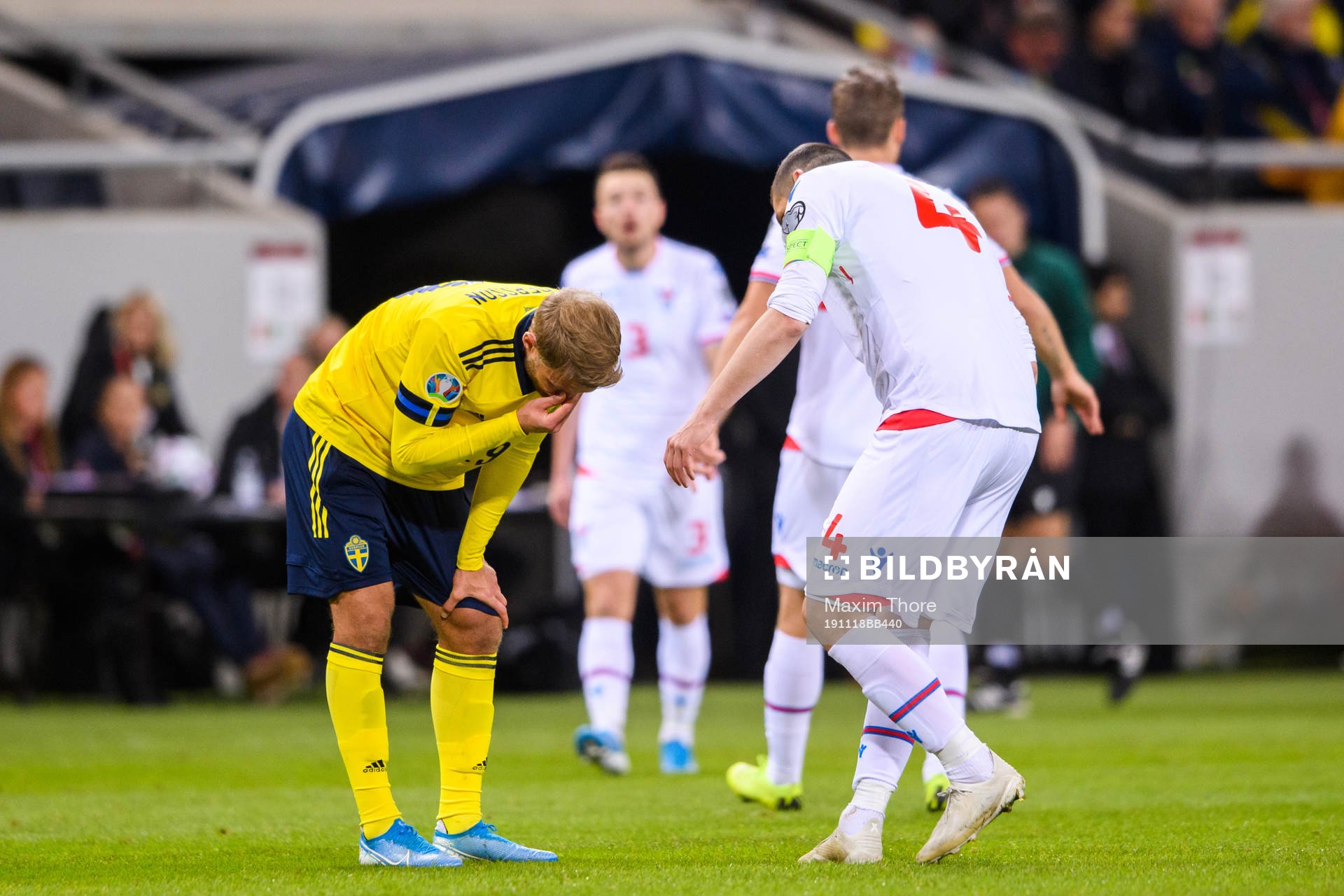 Sebastian Andersson of Sweden in pain