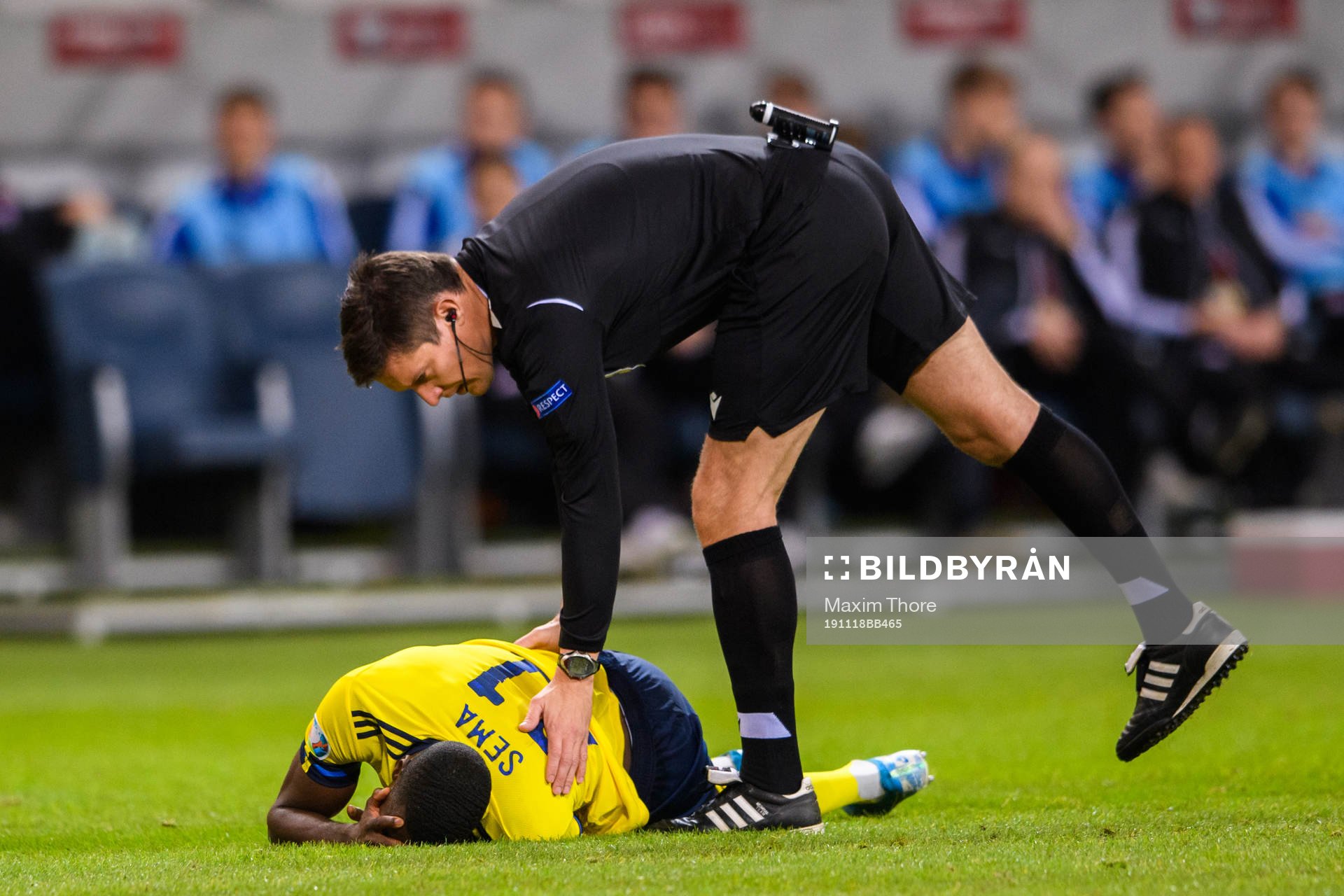 Ken Sema of Sweden in pain