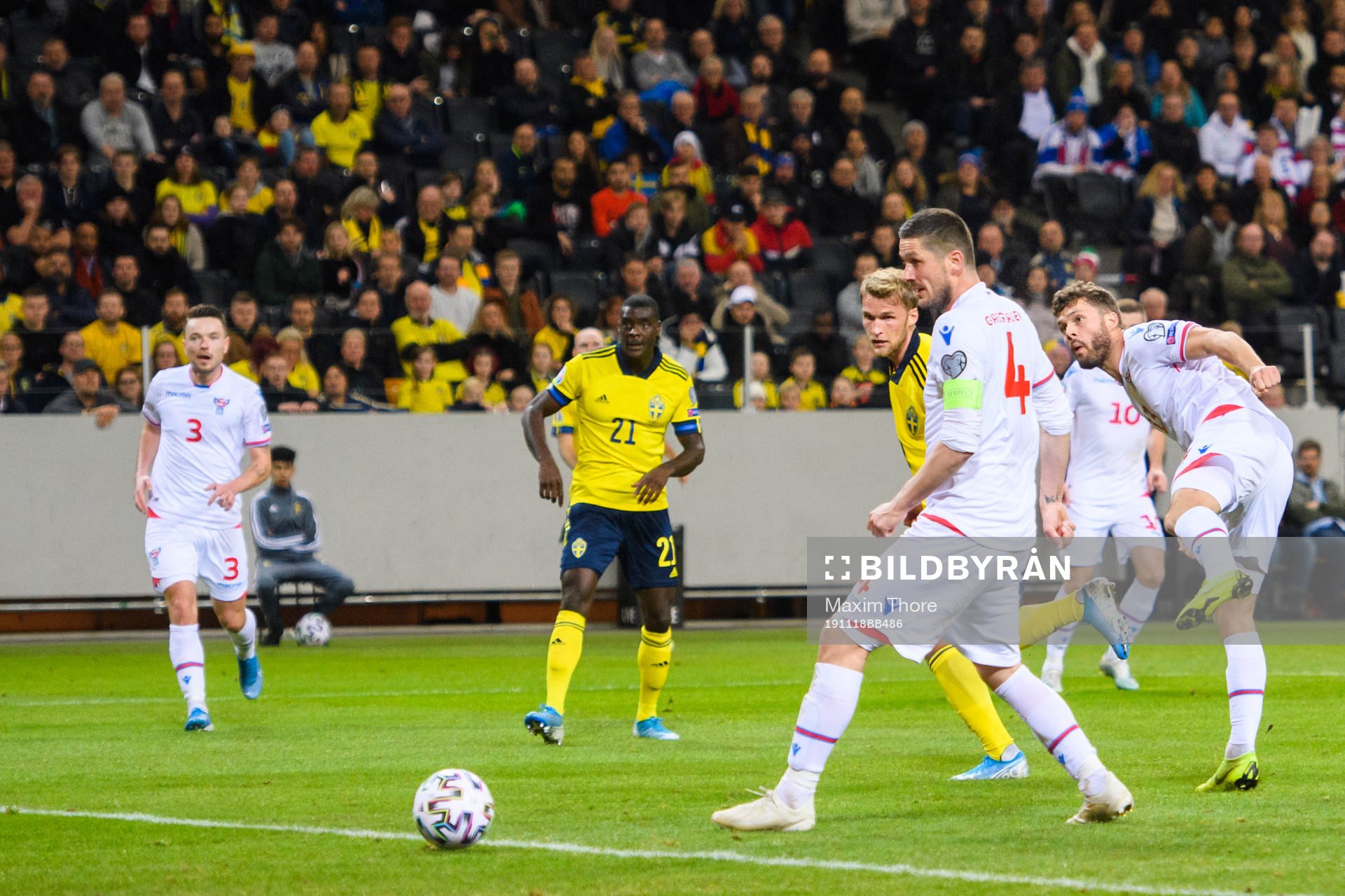 Sebastian Andersson of Sweden score the 1-0 goal