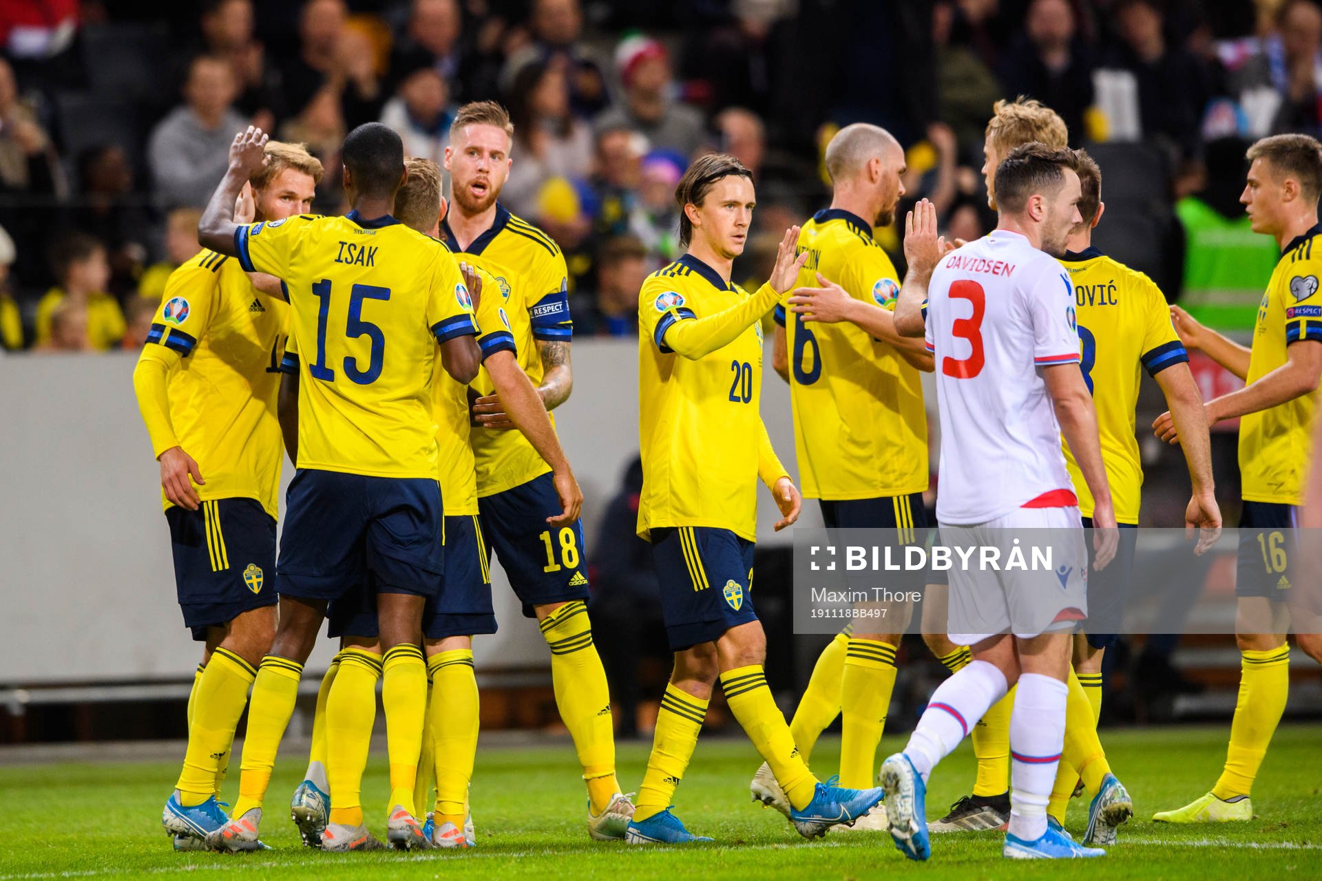 Sebastian Andersson of Sweden celebrate with team mates