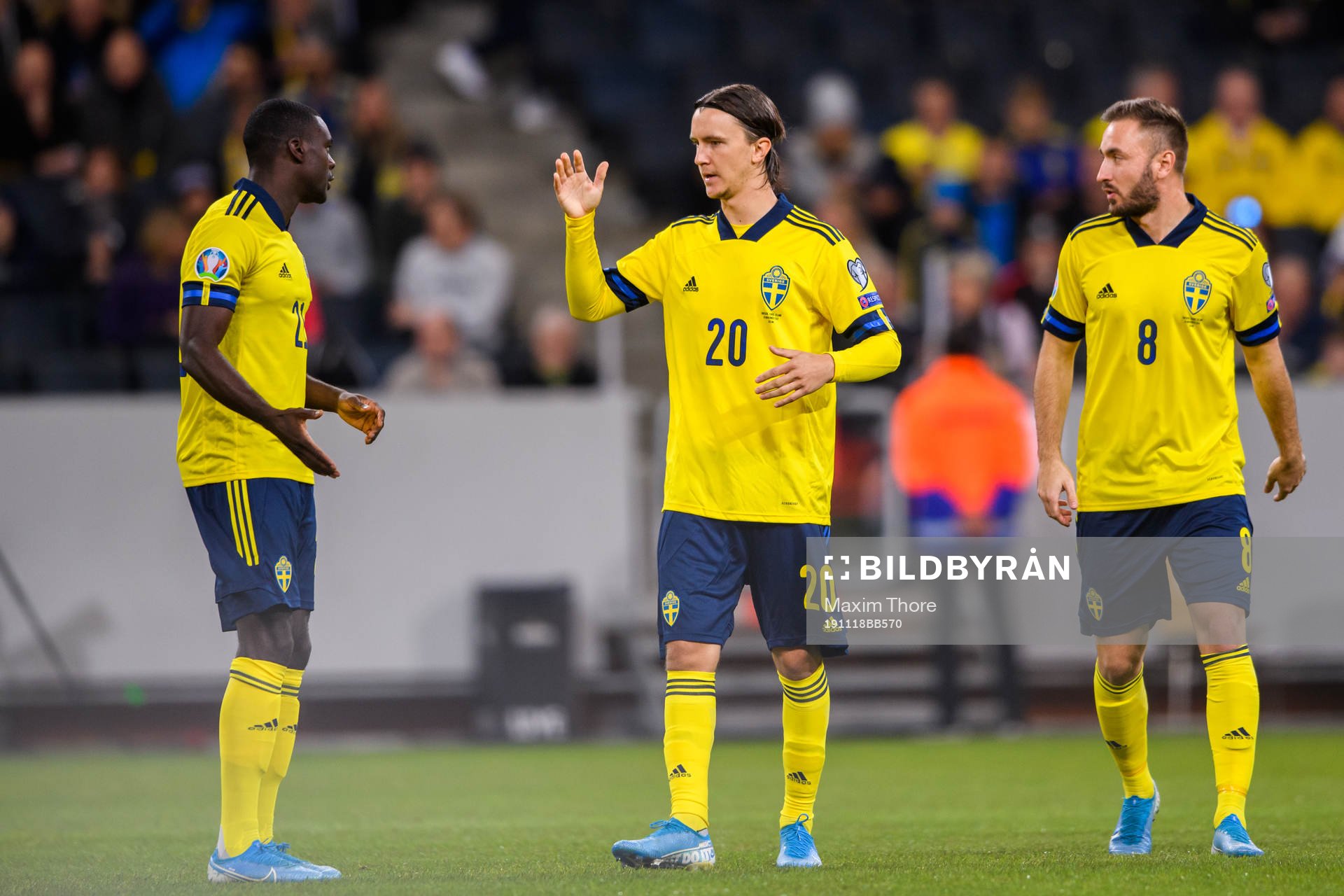 Ken Sema, Kristoffer Olsson and Muamer Tankovic of Sweden