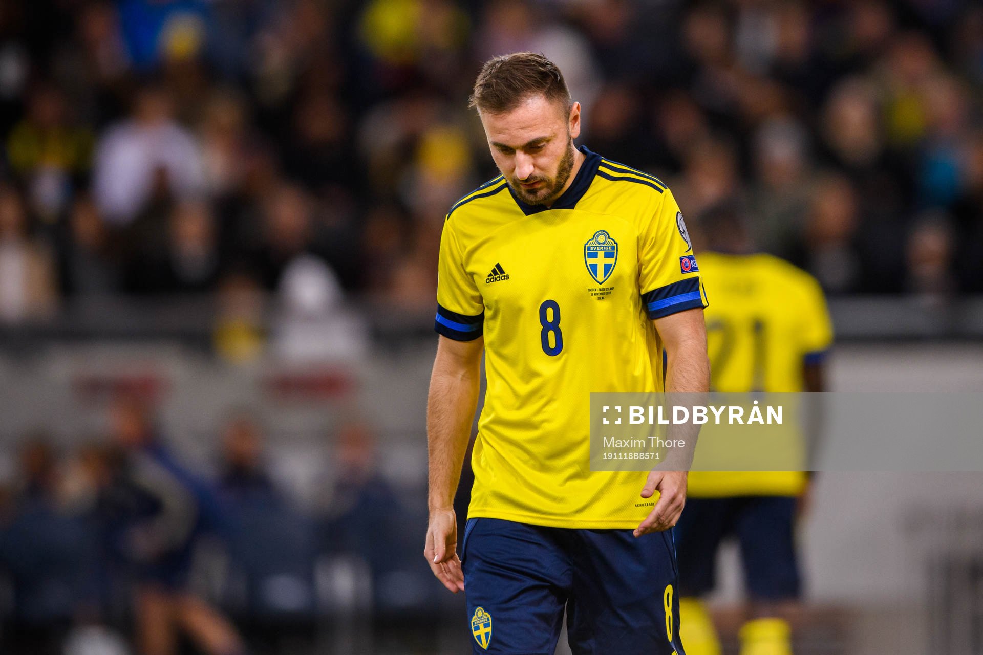 Muamer Tankovic of Sweden looks dejected