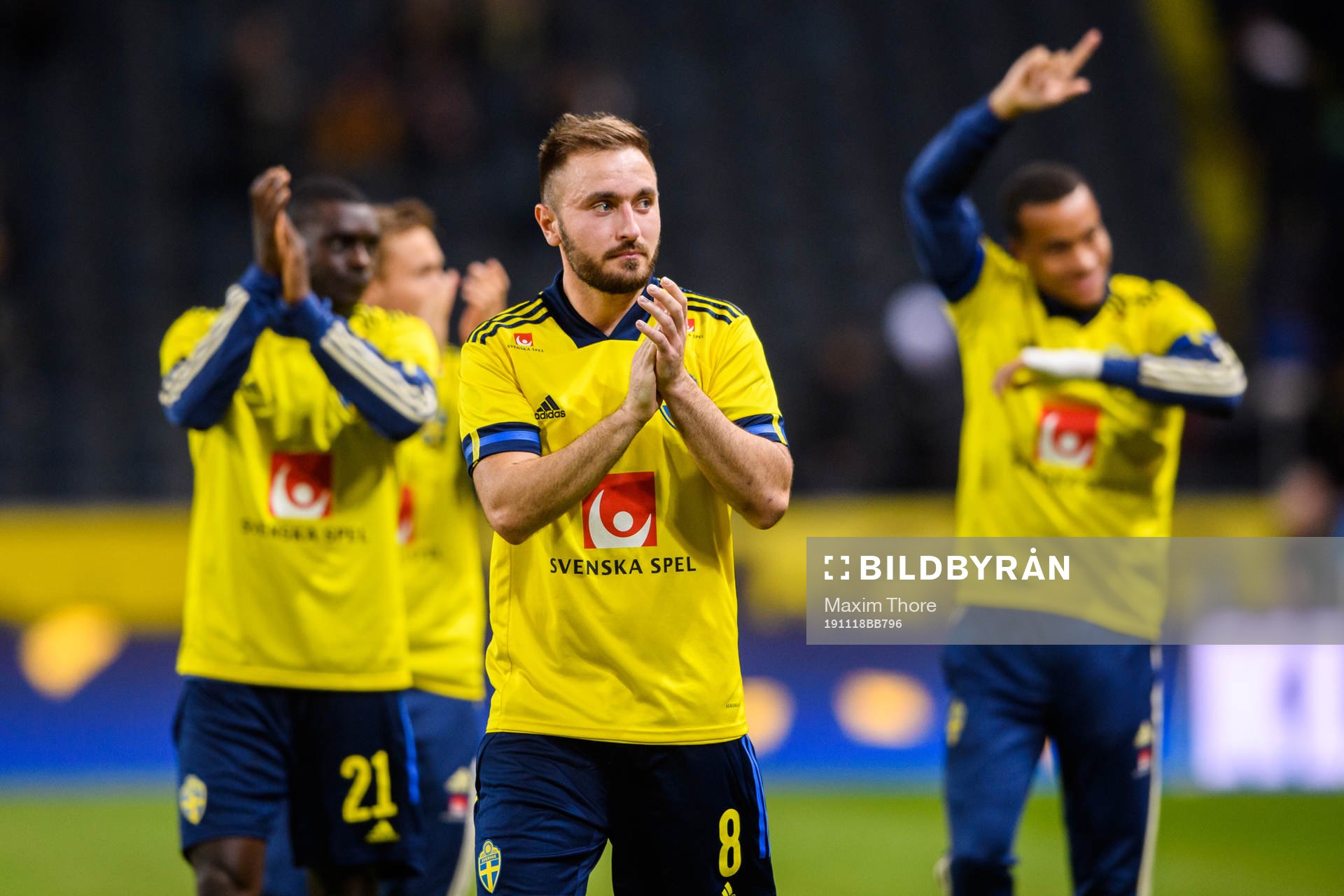 Muamer Tankovic of Sweden after the UEFA Euro Qualifier football match between Sweden and Faroe Islands on November 18, 2019 in Stockholm.