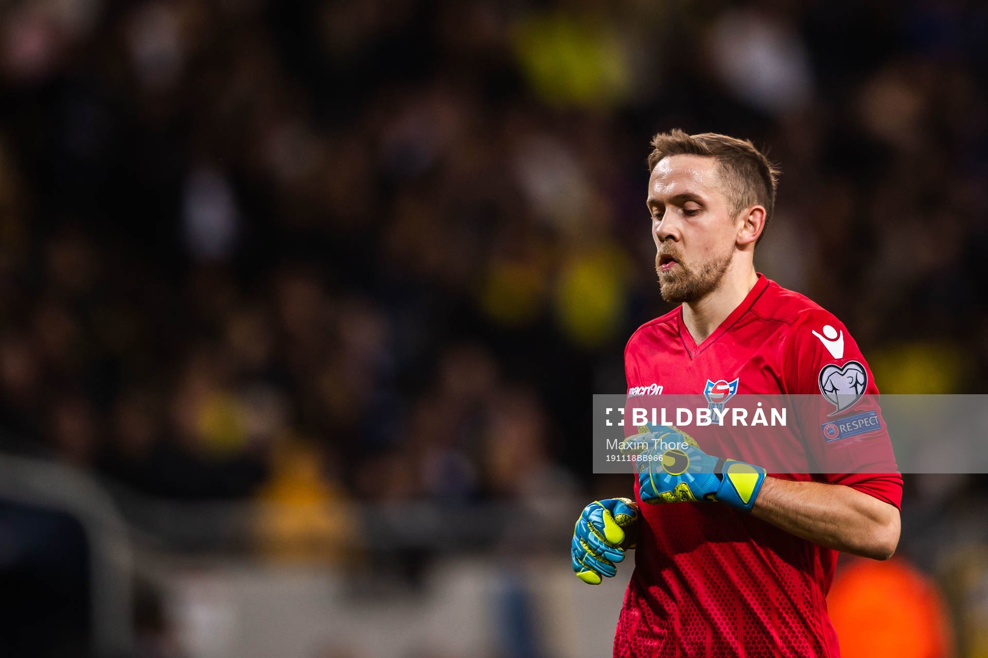 Goalkeeper Gunnar Nielsen of Faroe Islands