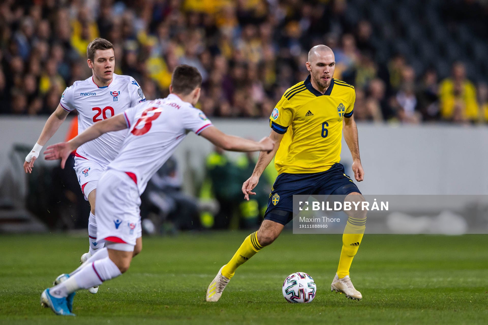 Joannes Bjartalid of Faroe Islands and Marcus Danielson of