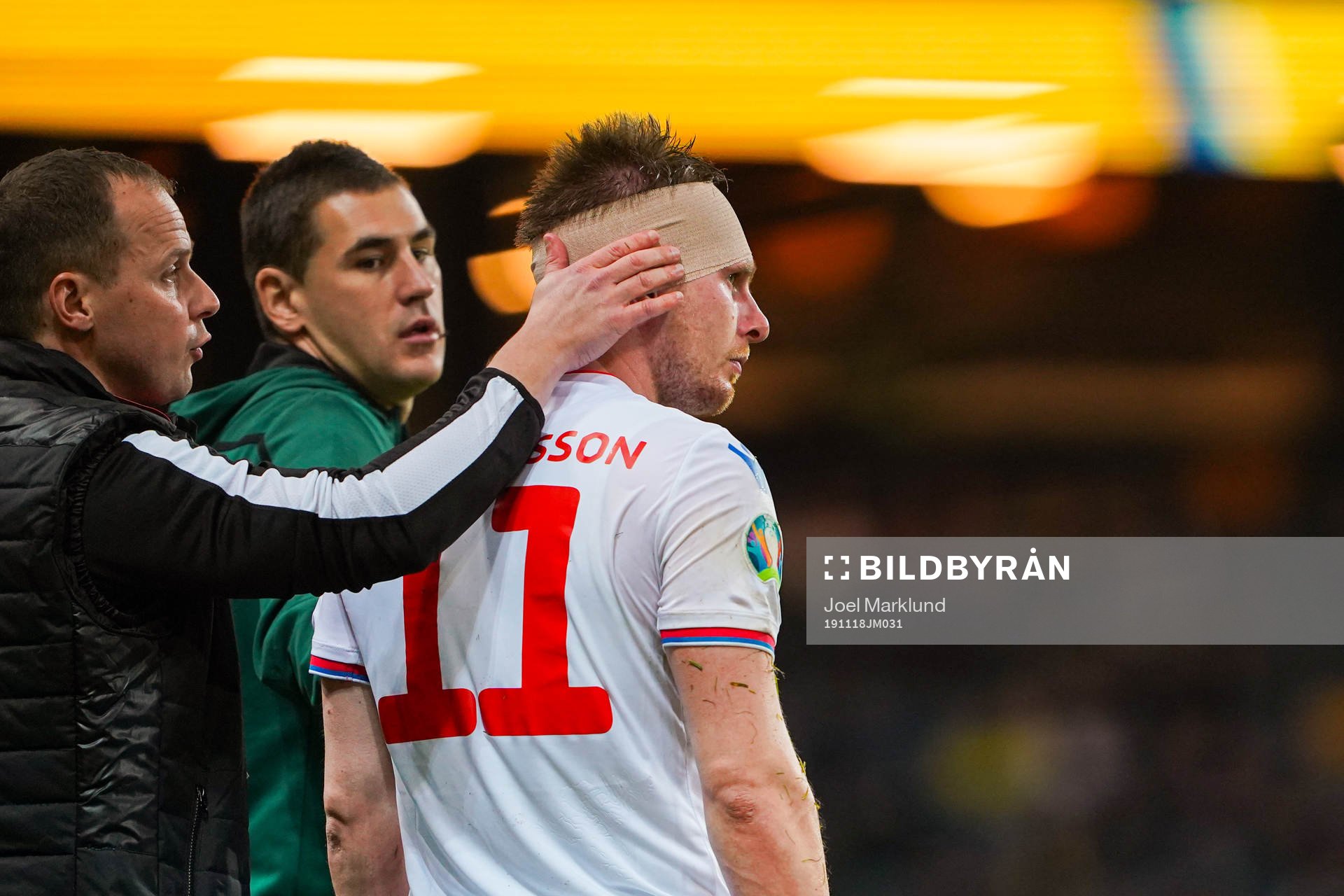 Klaemint Olsen of Faroe Islands in pain