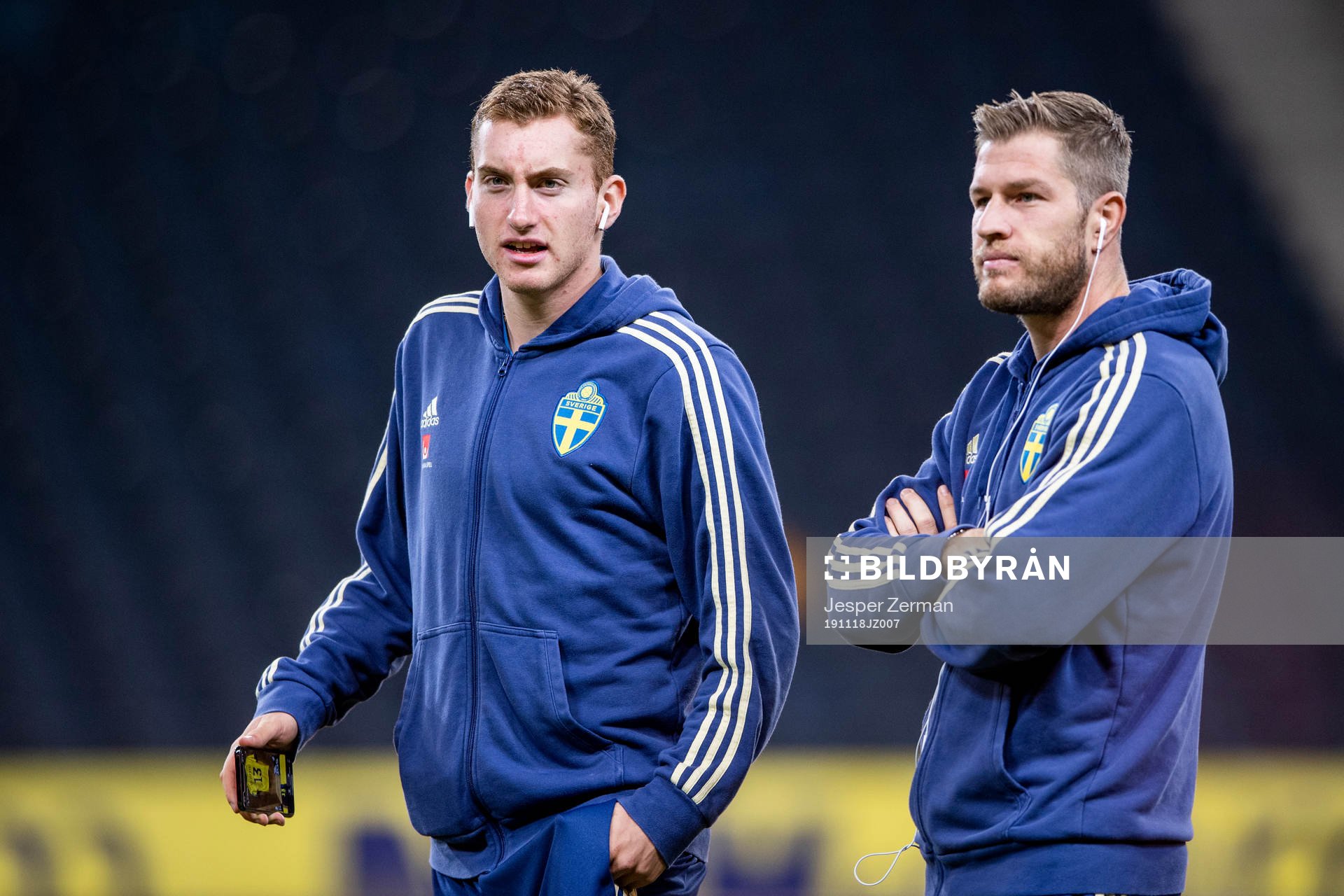 Dejan Kulusevski and Riccardo Gagliolo of Sweden