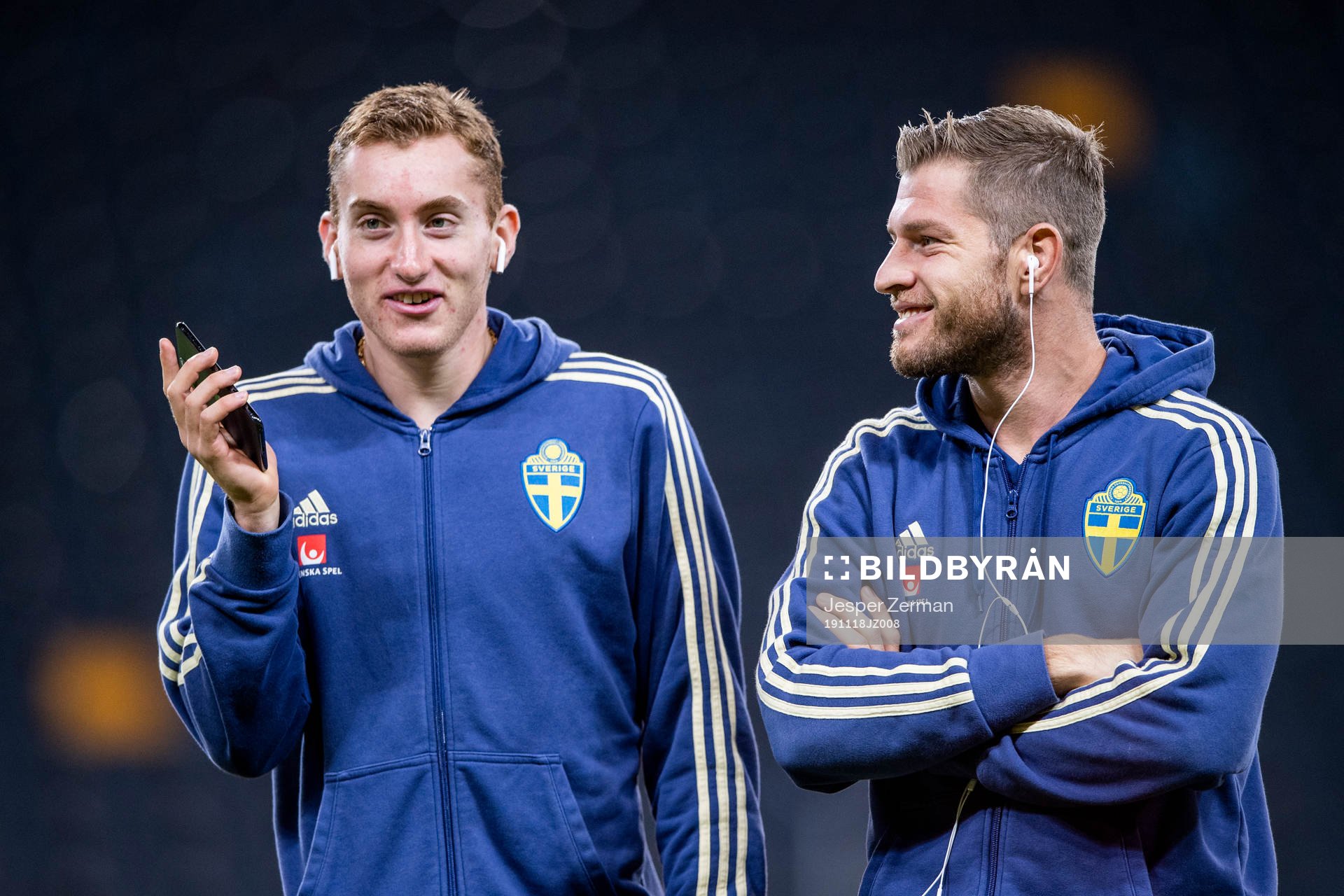 Dejan Kulusevski and Riccardo Gagliolo of Sweden