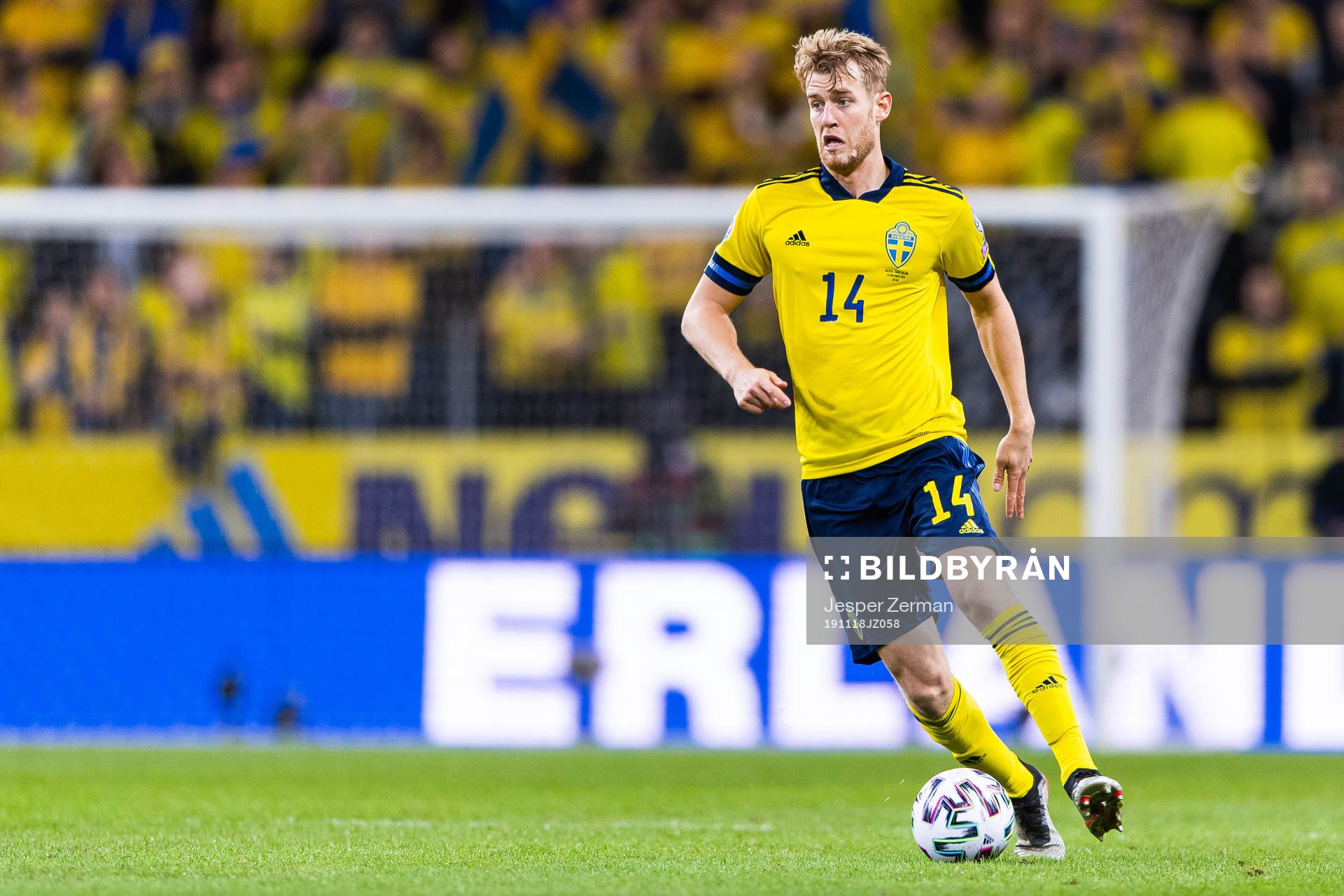 Filip Helander of Sweden in acrtion