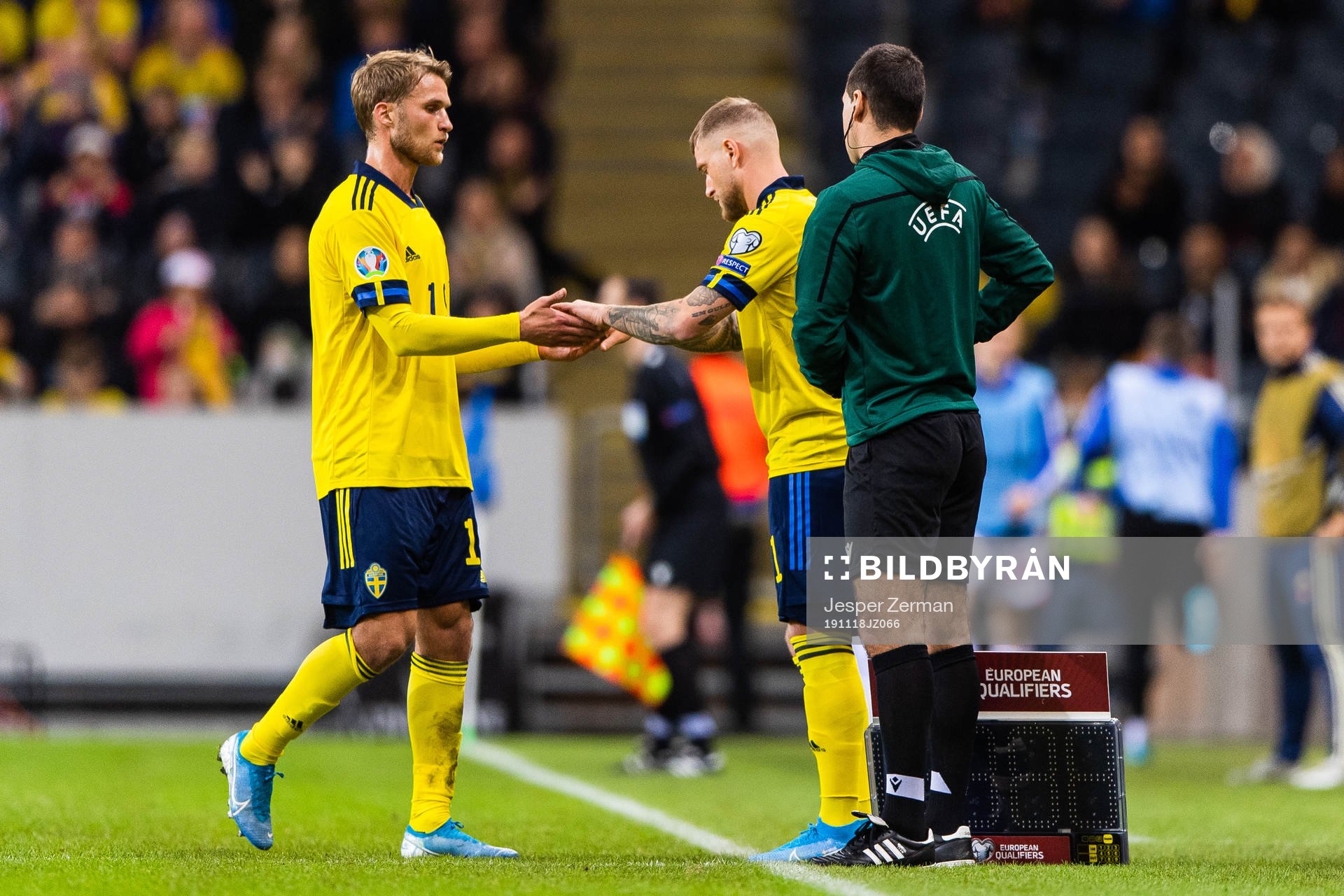 Sebastian Andersson of Sweden is substituted for John