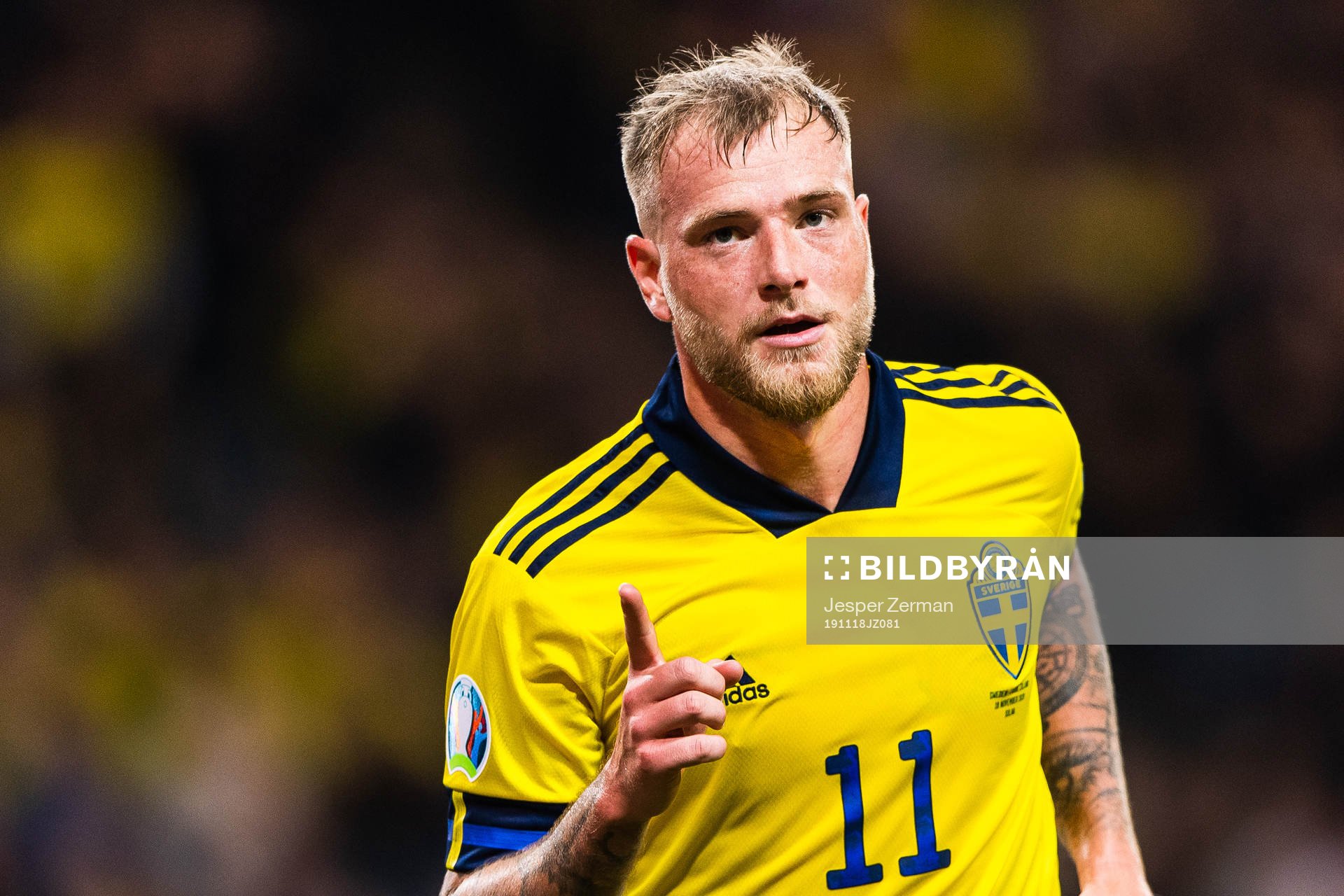 John Guidetti of Sweden celebrates scoring 3-0