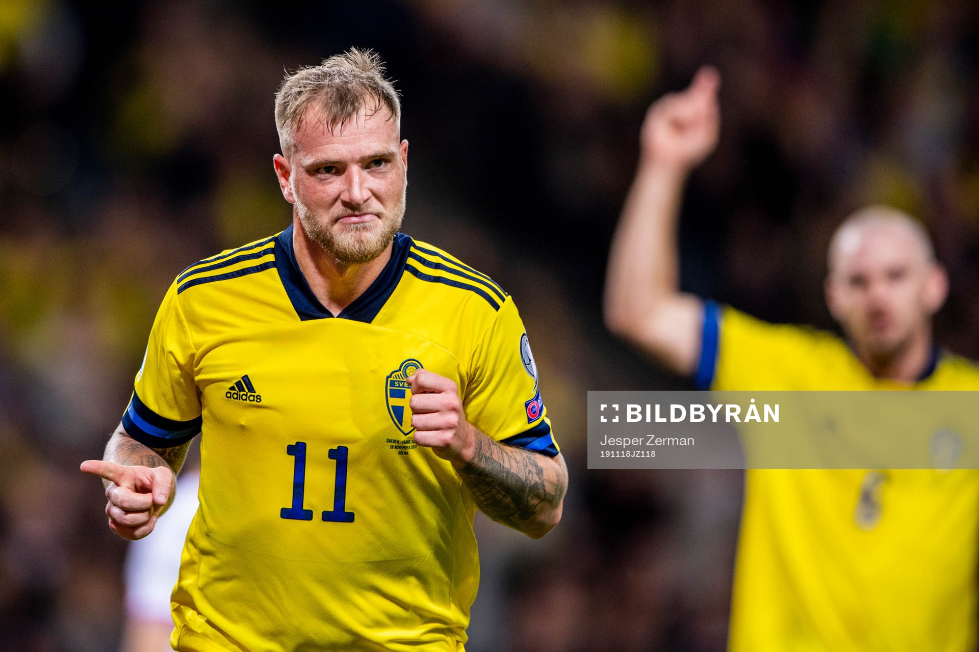 John Guidetti of Sweden celebrates