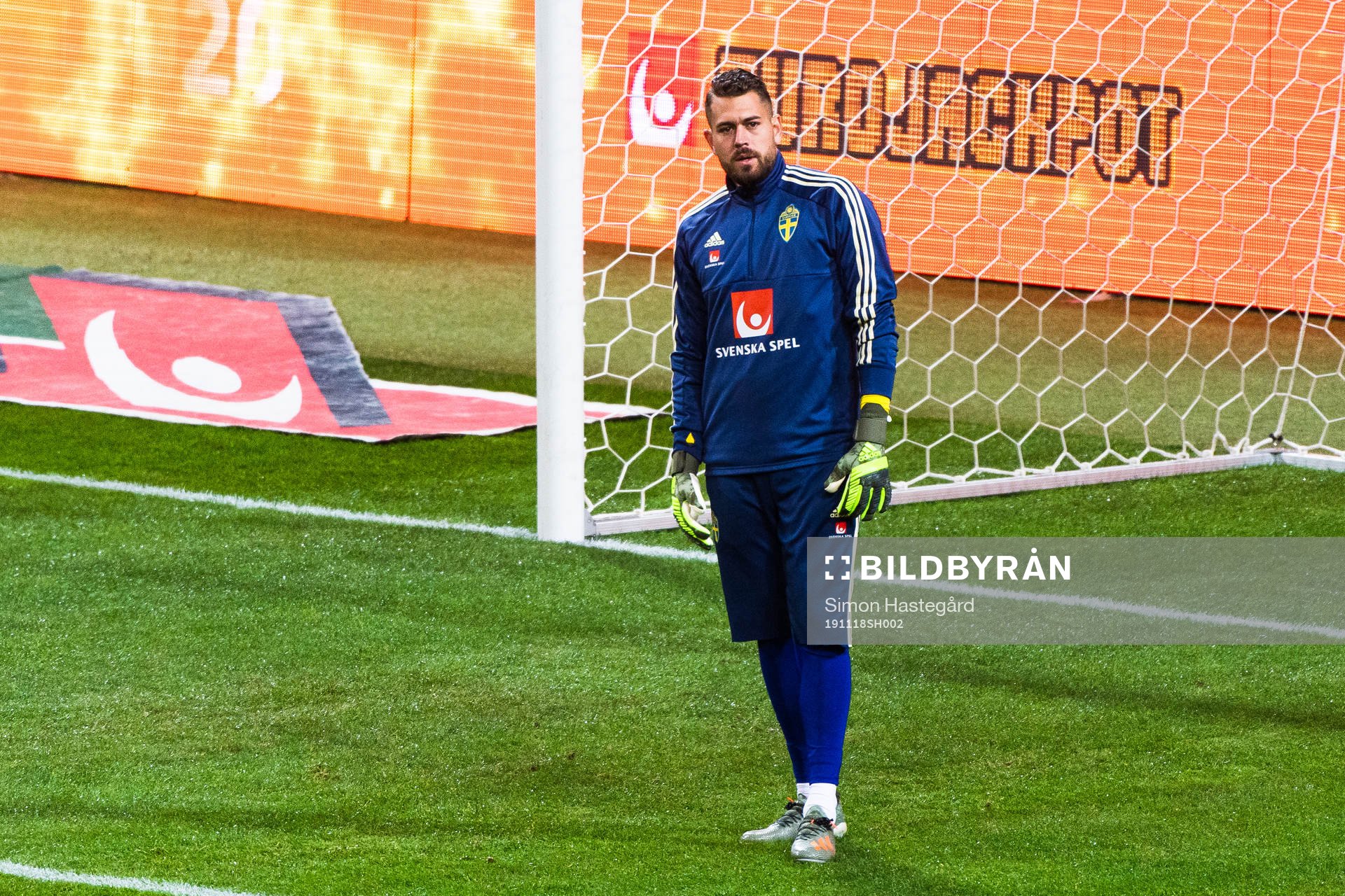 Goalkeeper Kristoffer Nordfeldt of Sweden