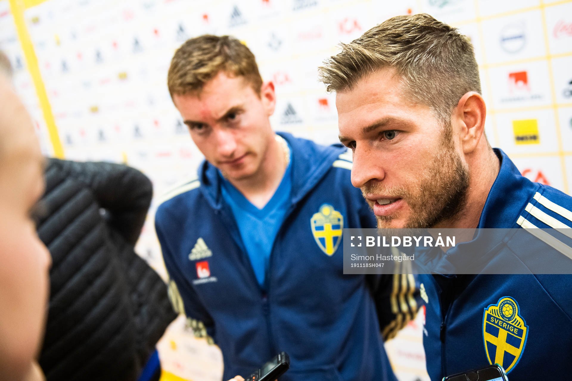 Dejan Kulusevski and Riccardo Gagliolo of Sweden