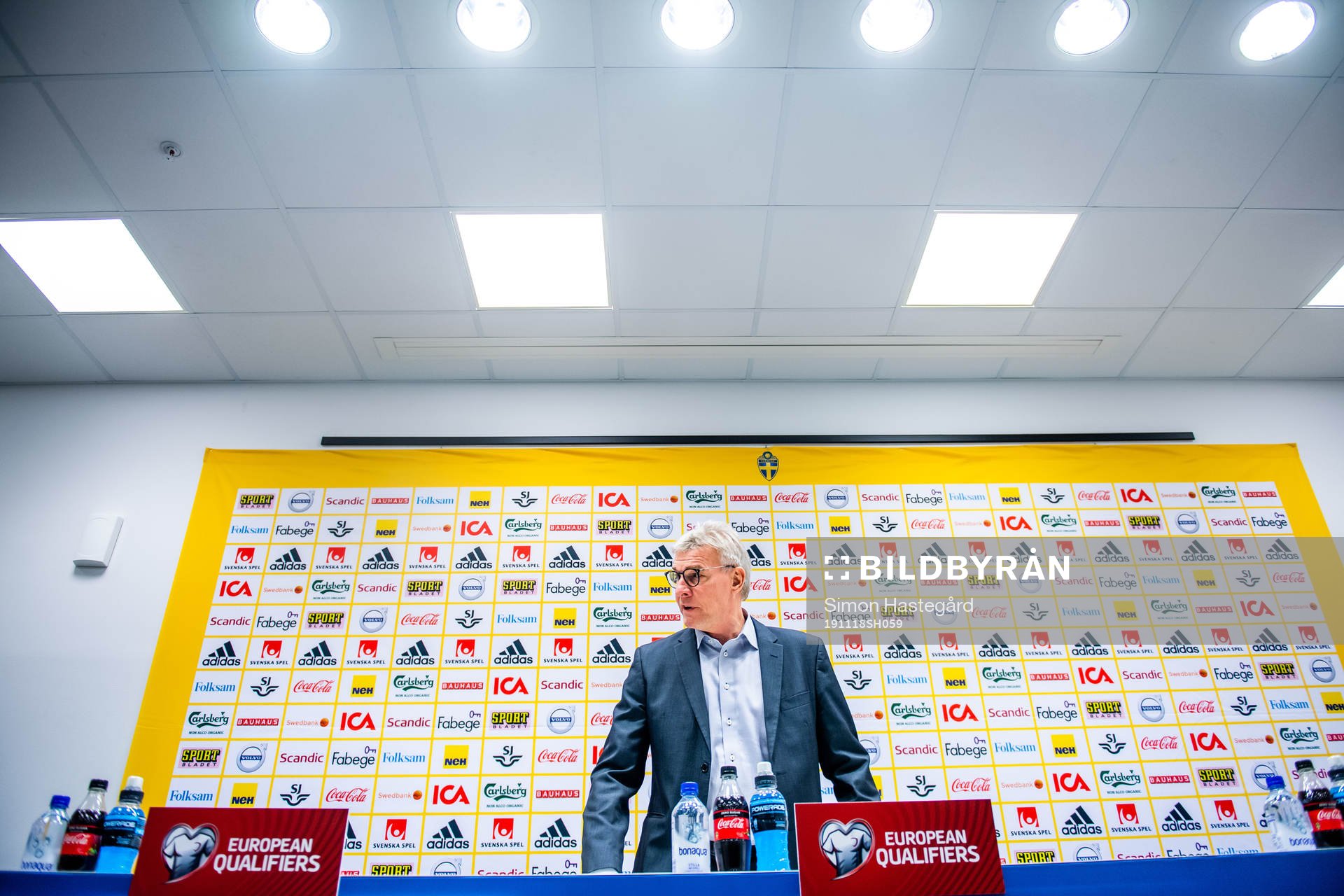 Lars Olsen, head coach of Faroe Islands at the press